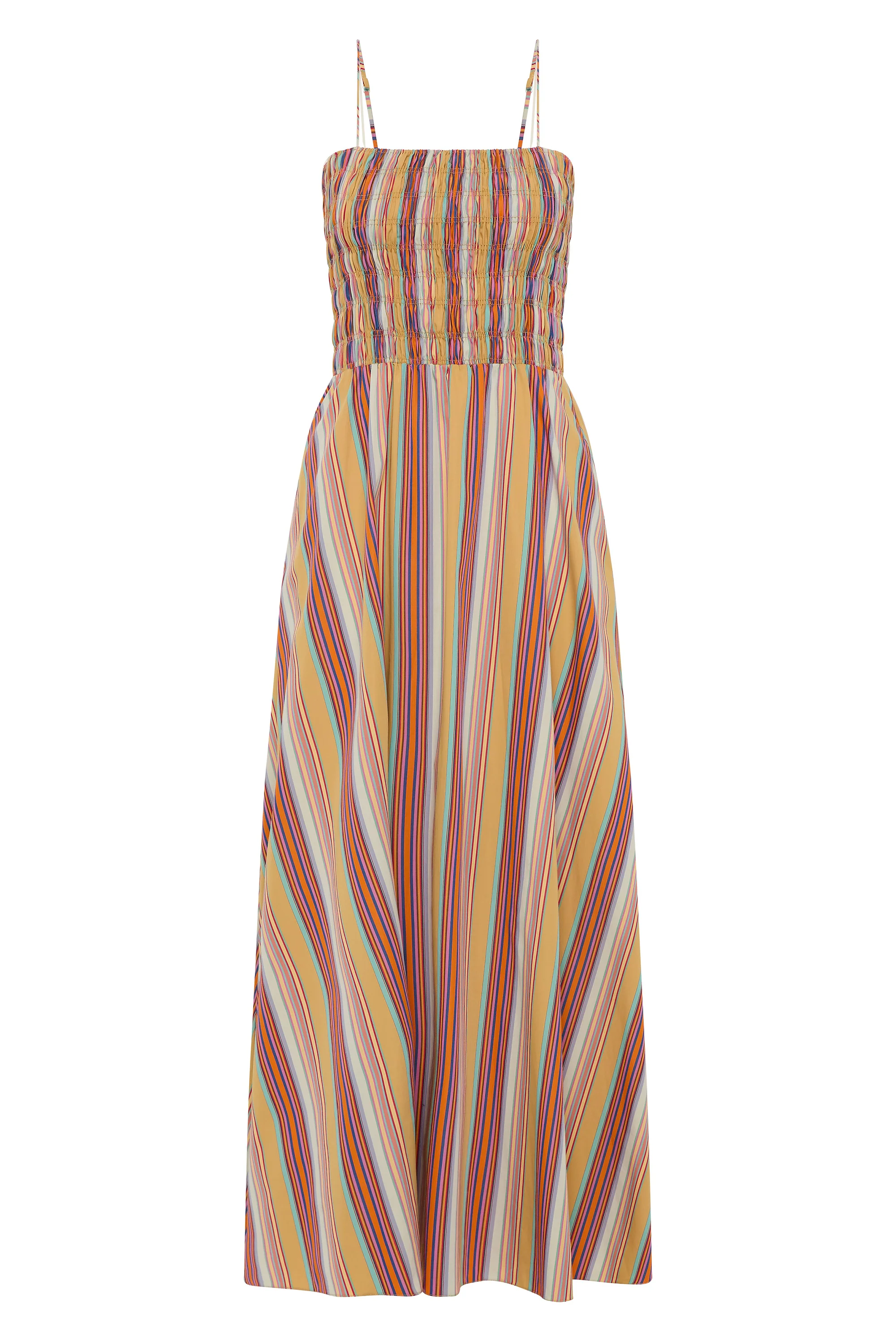Anniken Maxi Dress Agua Stripe Mustard - Image 6