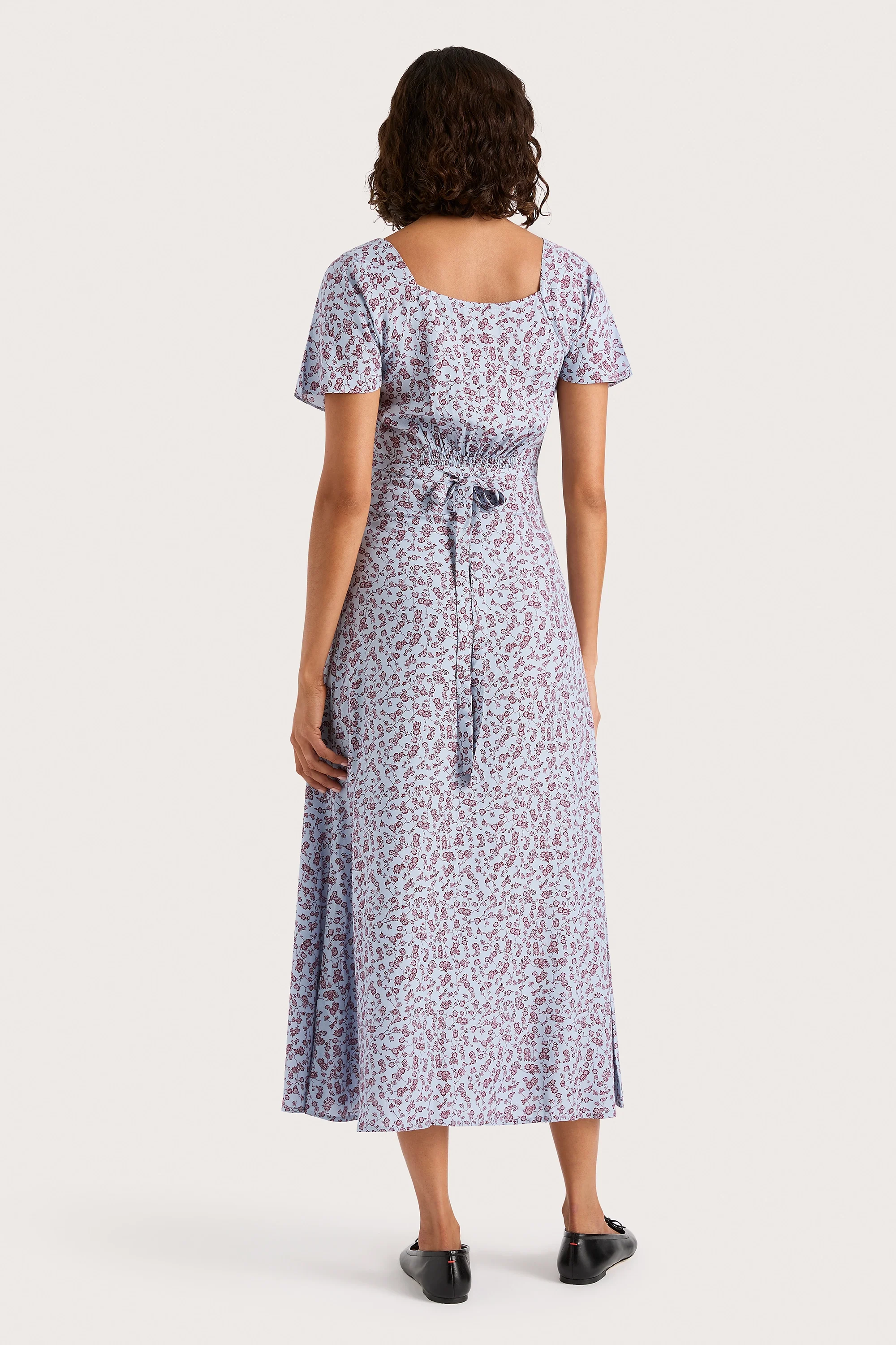 Aurelia Midi Dress Amaryllis Floral Blue - Final Sale - Image 5