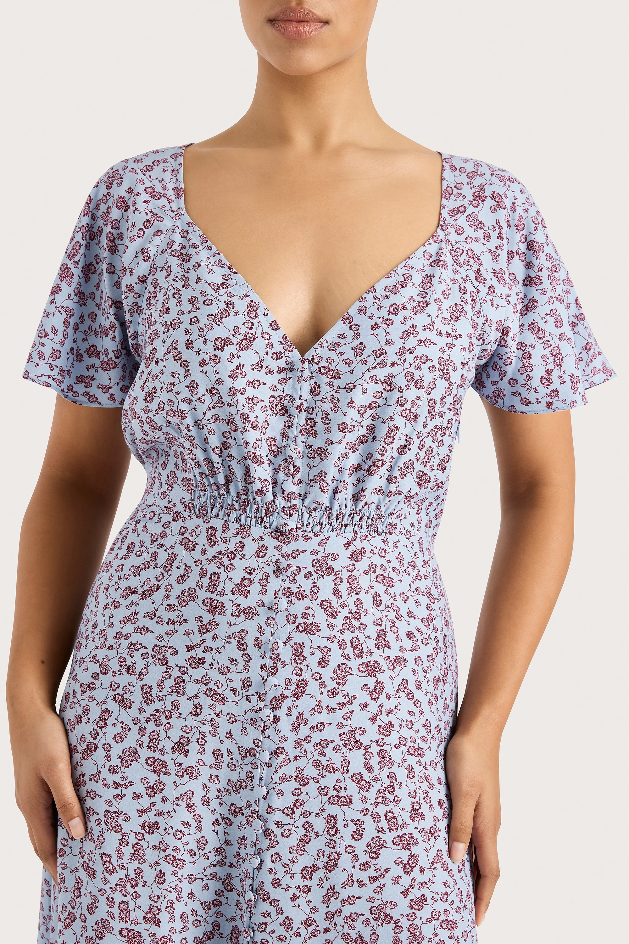 Aurelia Midi Dress Amaryllis Floral Blue - Final Sale - Image 7