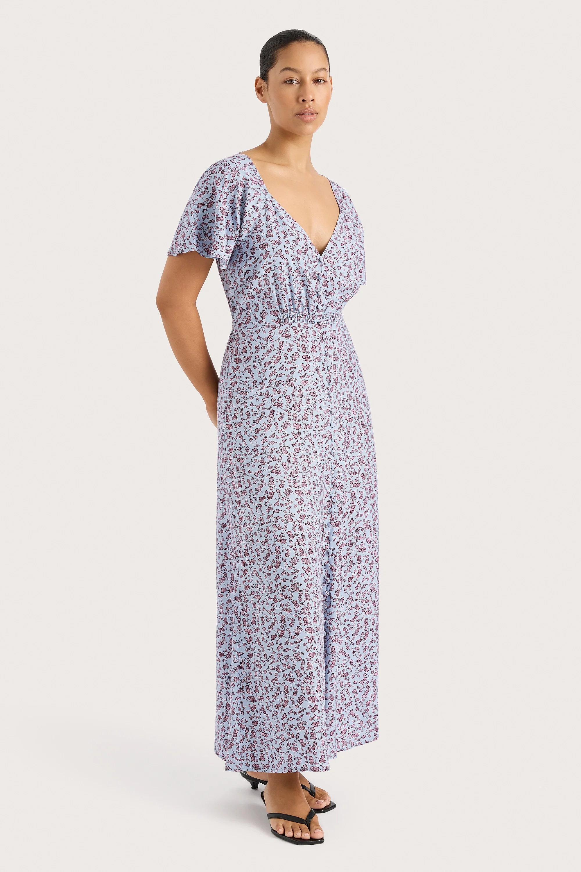 Aurelia Midi Dress Amaryllis Floral Blue - Final Sale - Image 8