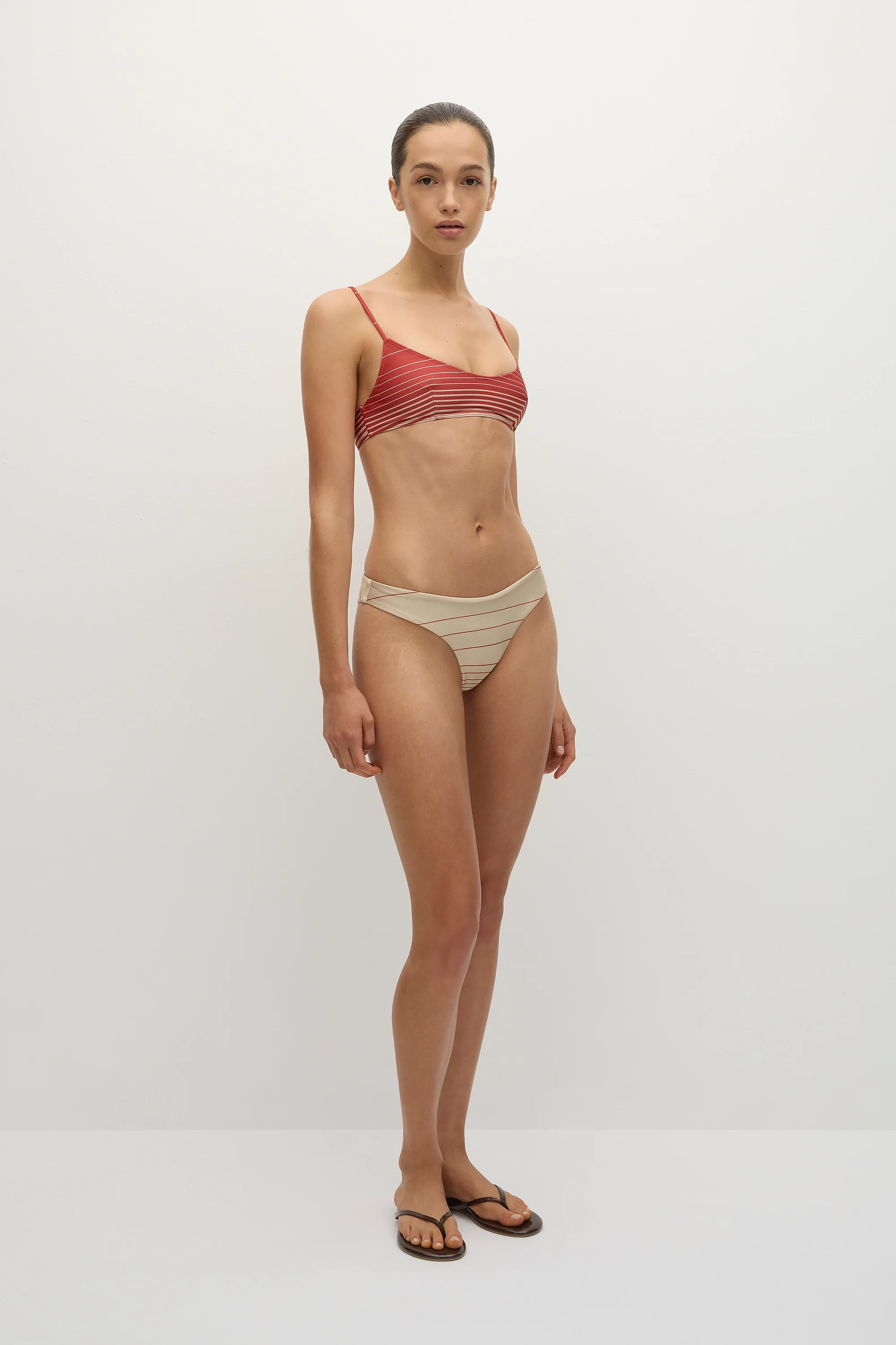 Bebe Bikini Bottom Accordion Stripe Amber Fawn - Final Sale - Image 2