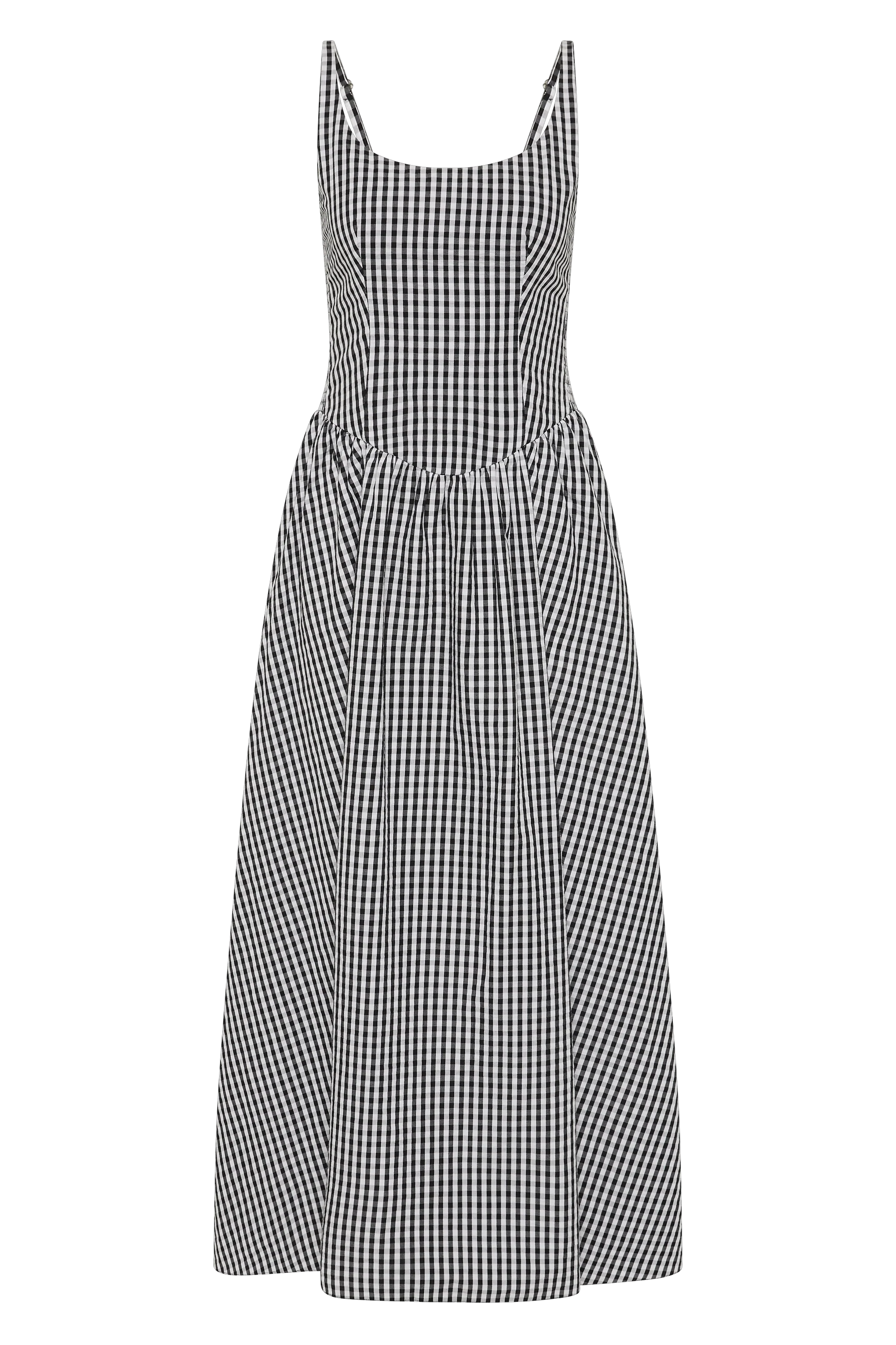 Chiara Midi Dress Black Textured Gingham - Image 7