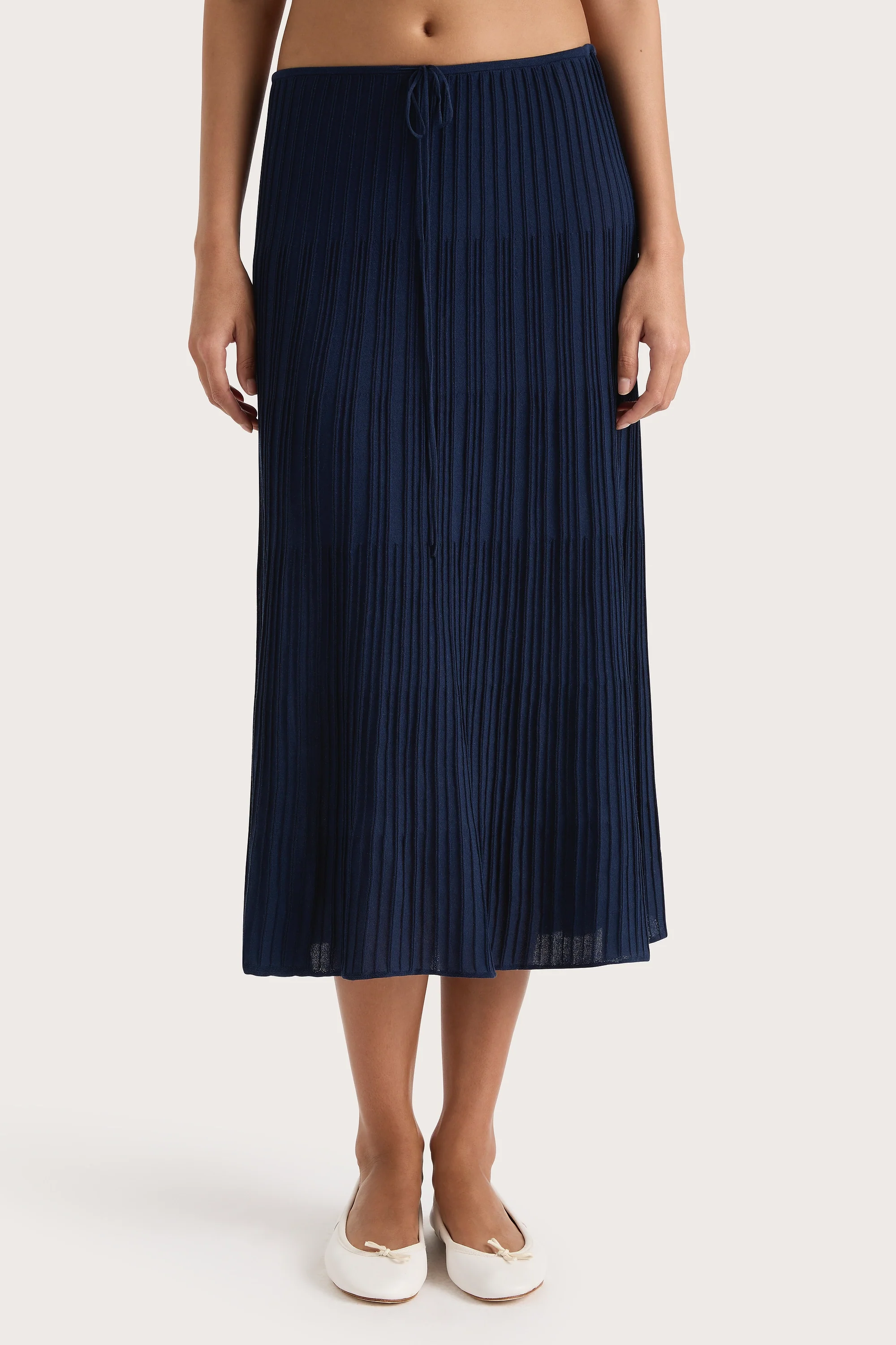 Citara Drawstring Midi Skirt Navy - Final Sale - Image 3