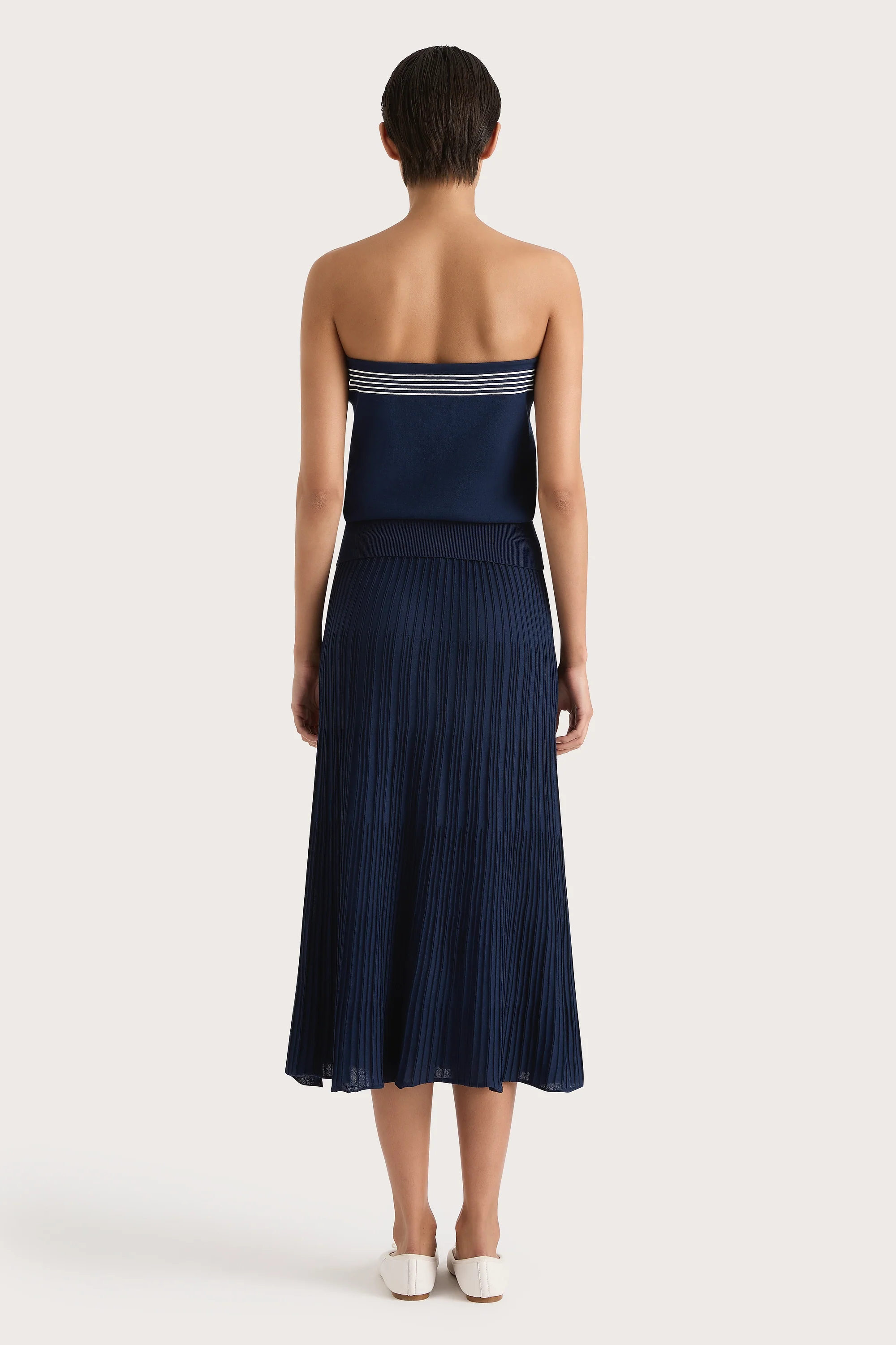 Citara Drawstring Midi Skirt Navy - Final Sale - Image 5