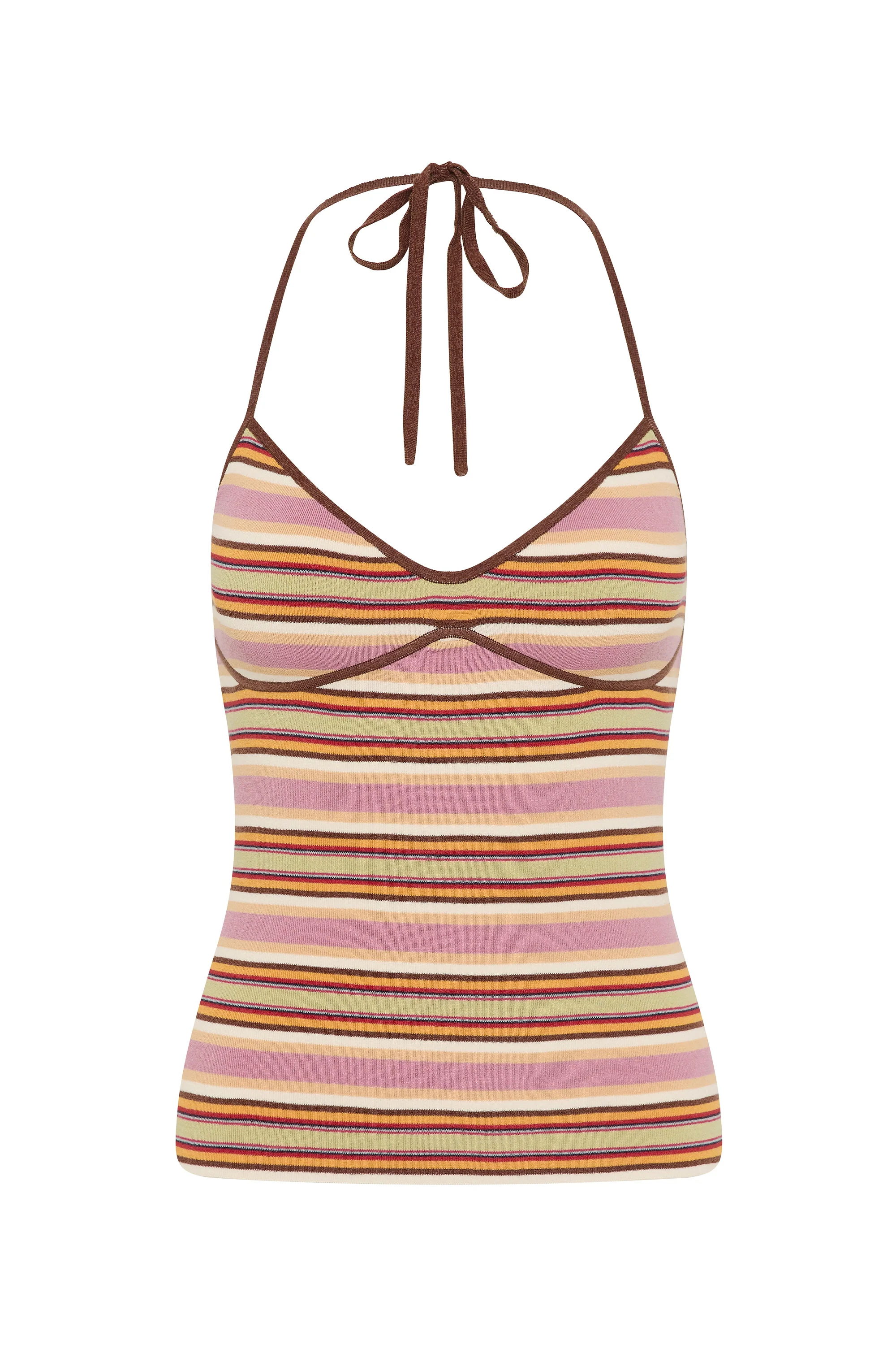 Citara Halter Top Luis Stripe Dusty Mauve - Image 7