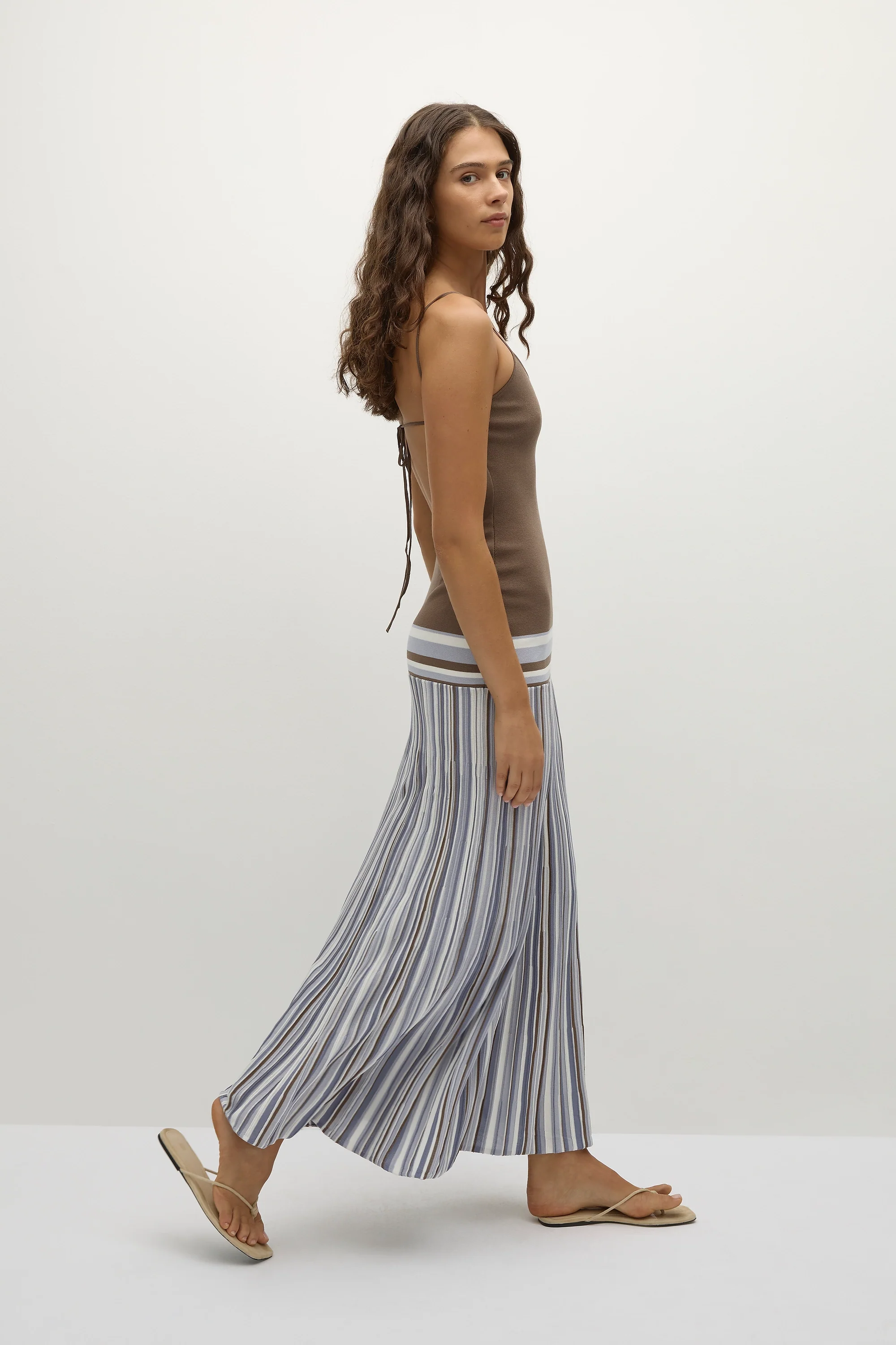 Citara Maxi Dress Pale Blue Stripe - Final Sale - Image 3