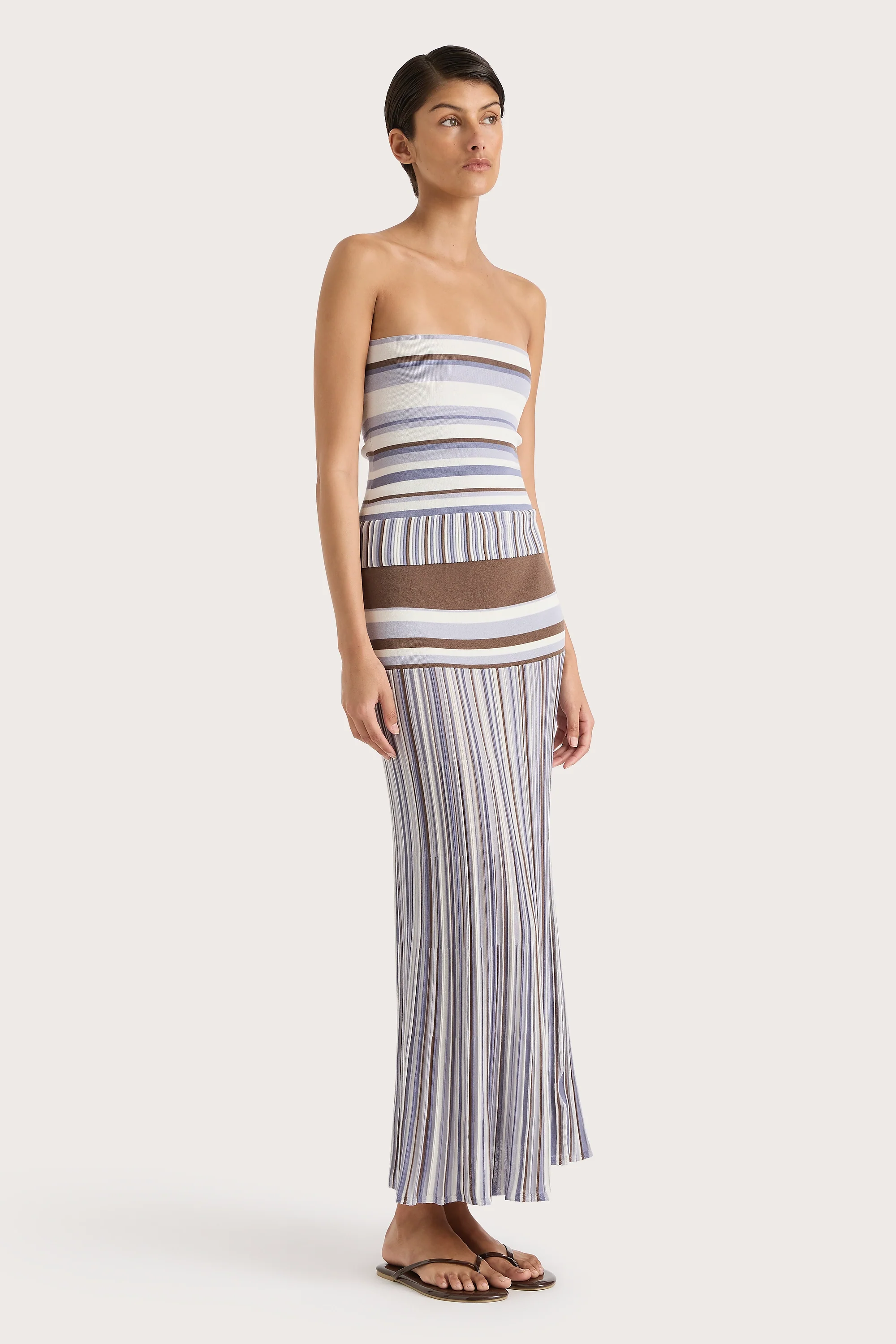 Citara Strapless Top Pale Blue Stripe - Final Sale - Image 3