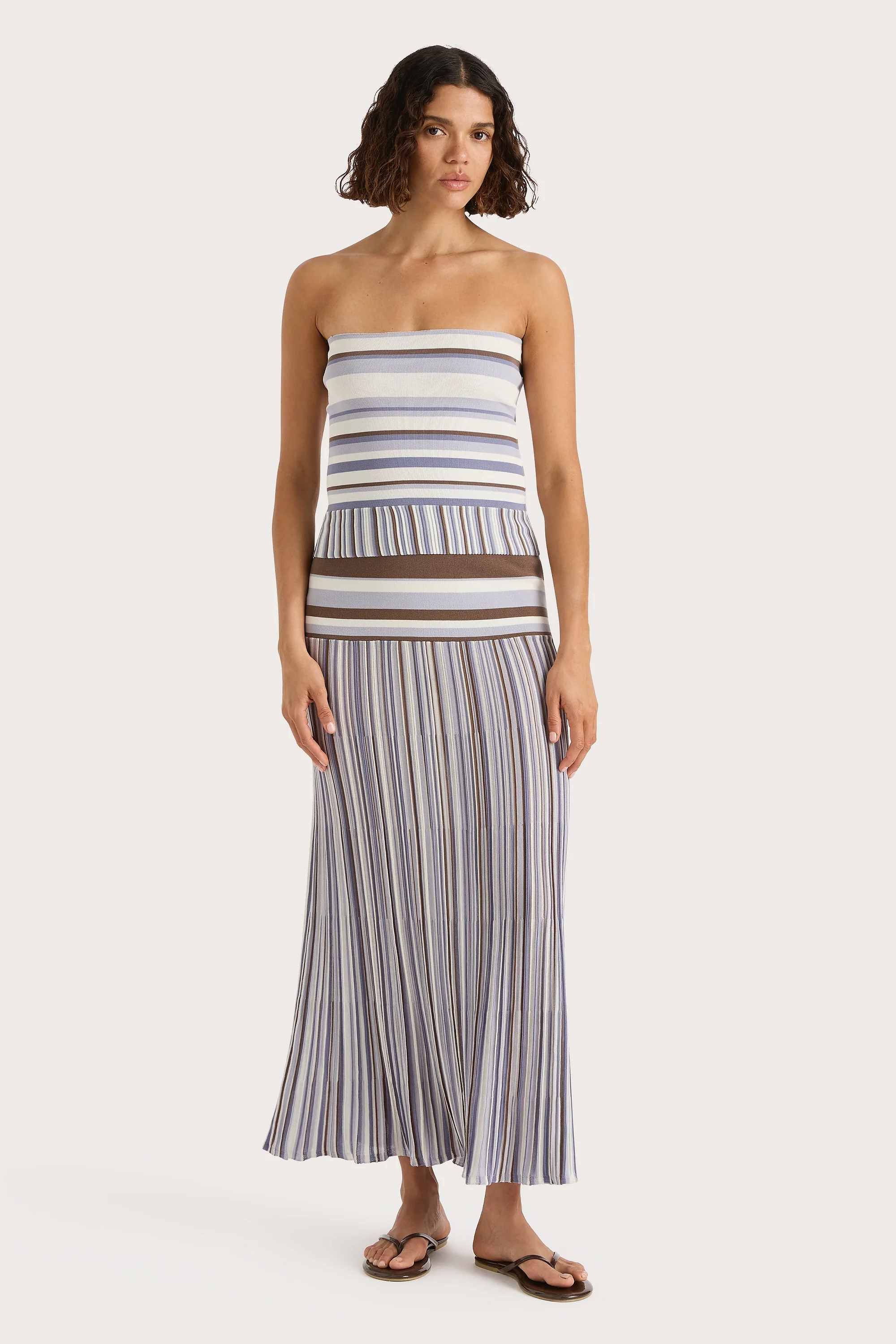 Citara Strapless Top Pale Blue Stripe - Final Sale - Image 6