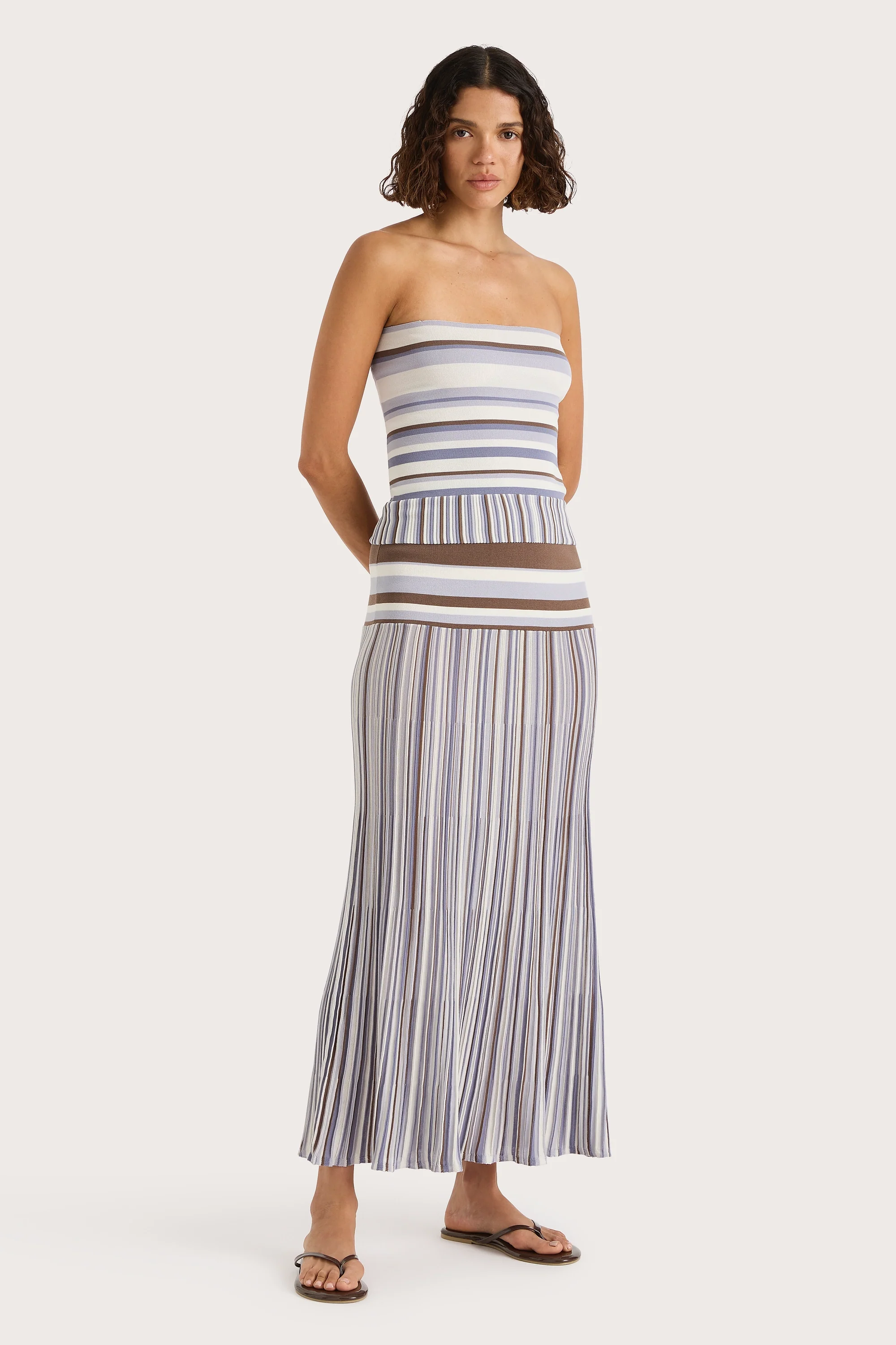 Citara Strapless Top Pale Blue Stripe - Final Sale - Image 8