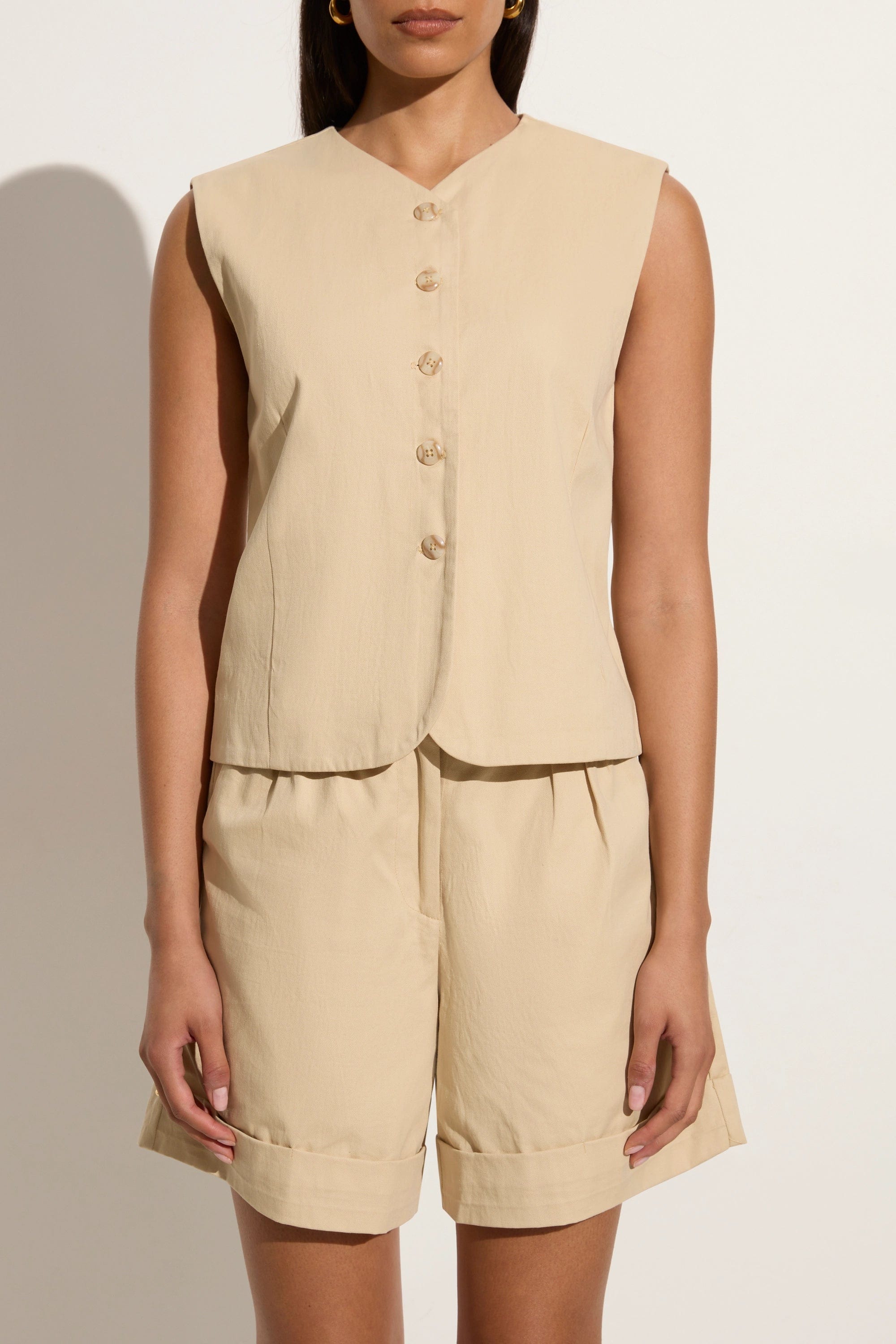 Delfina Vest Bleached Sand - Final Sale - Image 4
