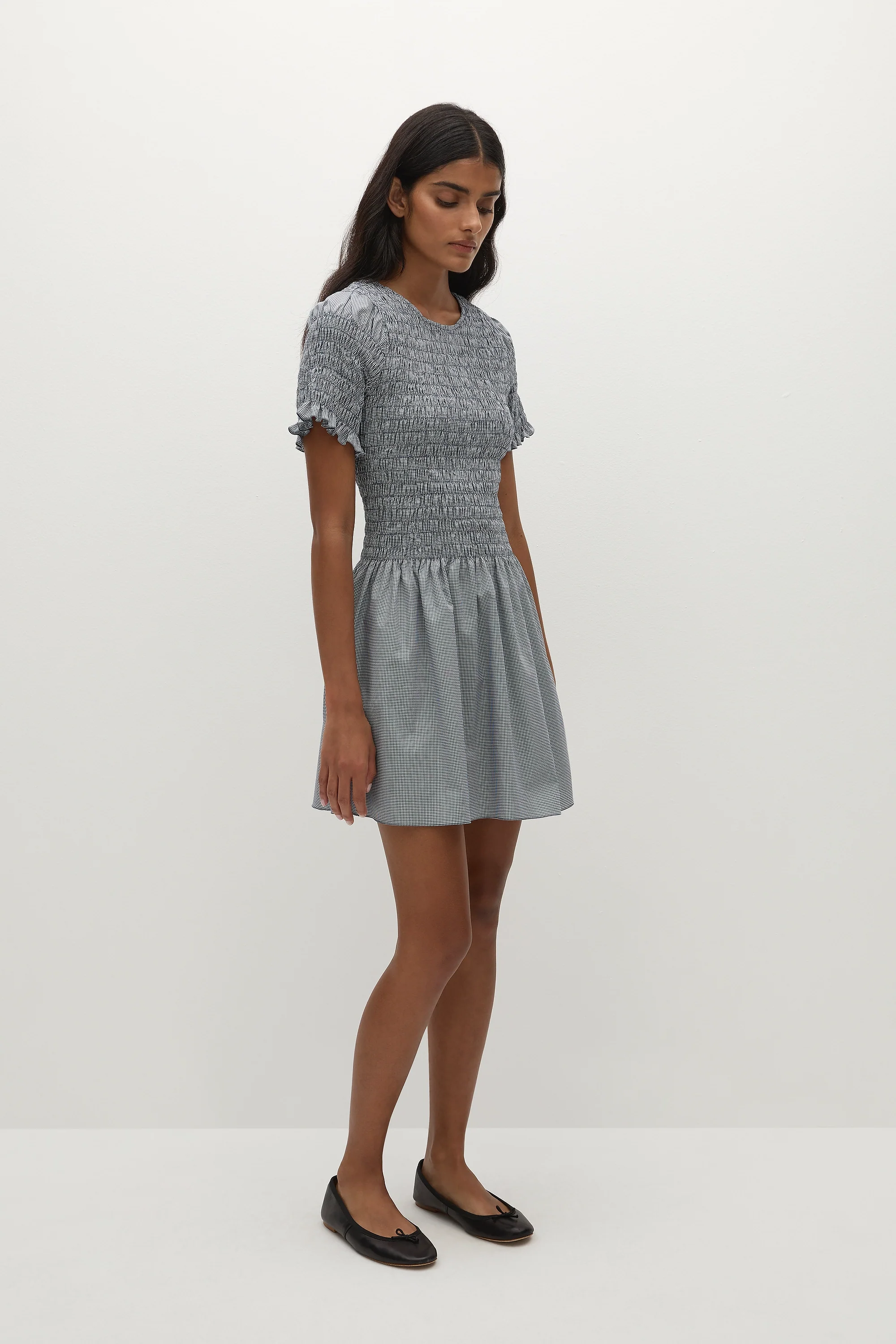 Edda Mini Dress Hanne Gingham Vintage Navy - Final Sale - Image 3