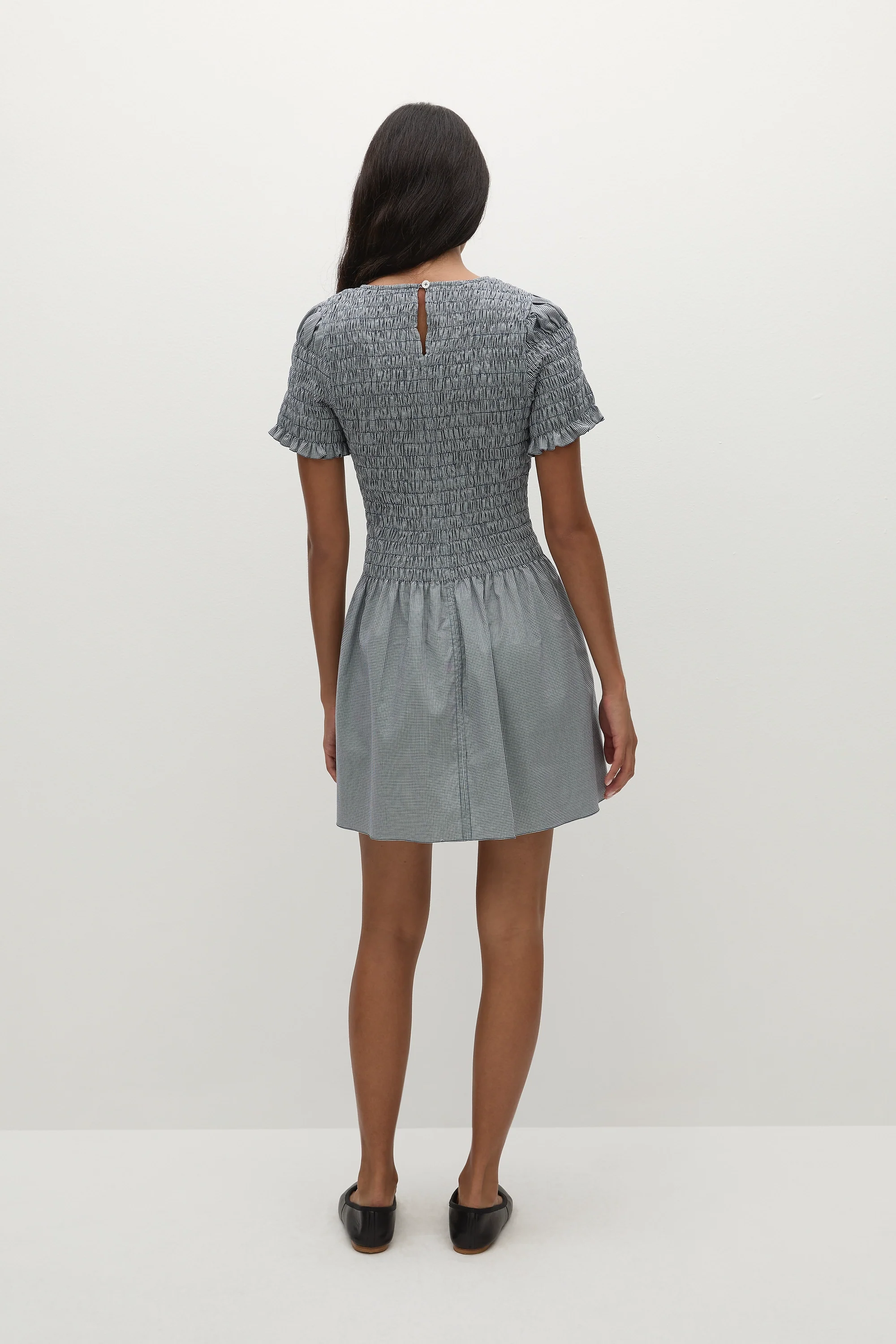 Edda Mini Dress Hanne Gingham Vintage Navy - Final Sale - Image 4