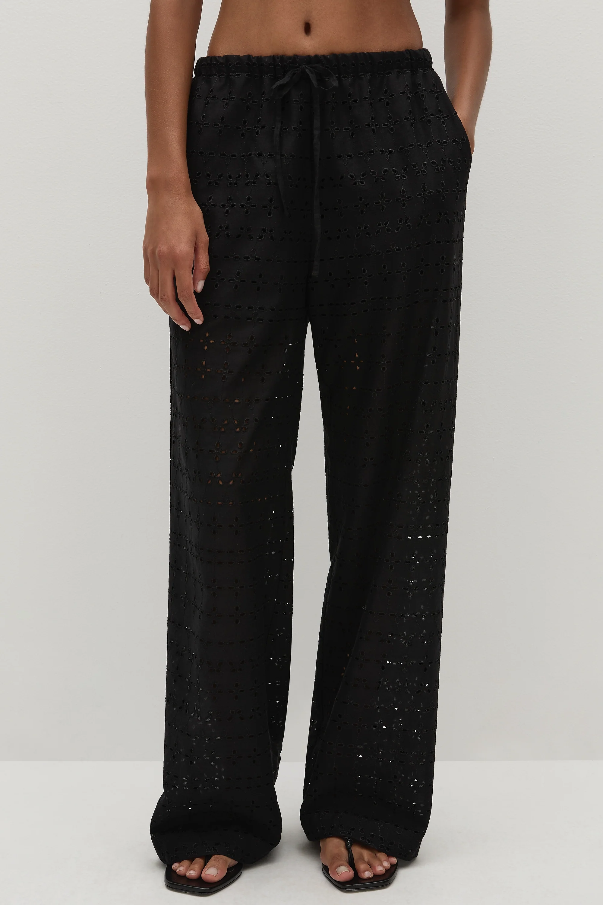 Ella Pant Agnes Broderie Anglaise Black - Final Sale - Image 3