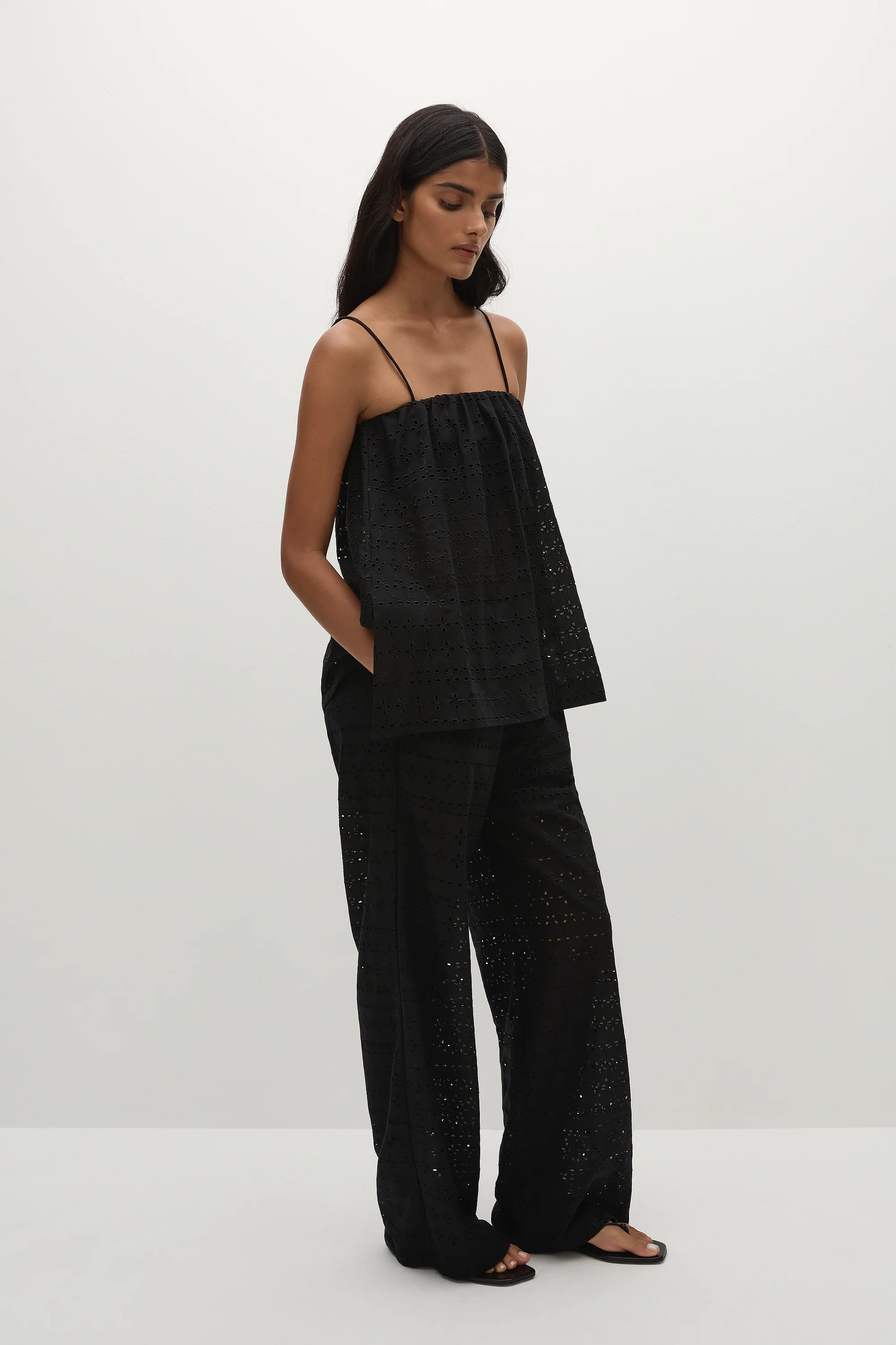 Ella Pant Agnes Broderie Anglaise Black - Final Sale - Image 4