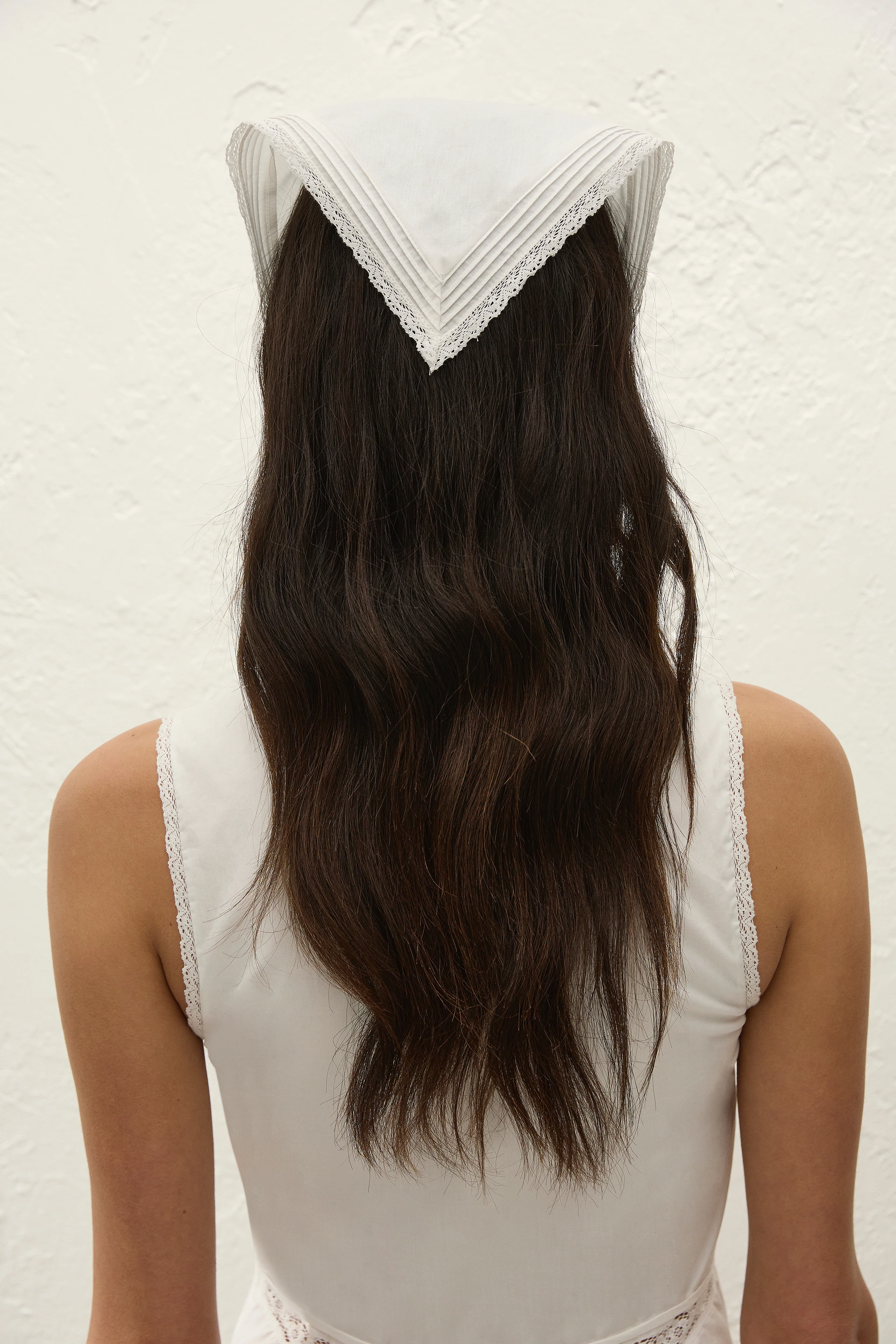 Emilia Head Scarf Fresco Lace White - Image 3