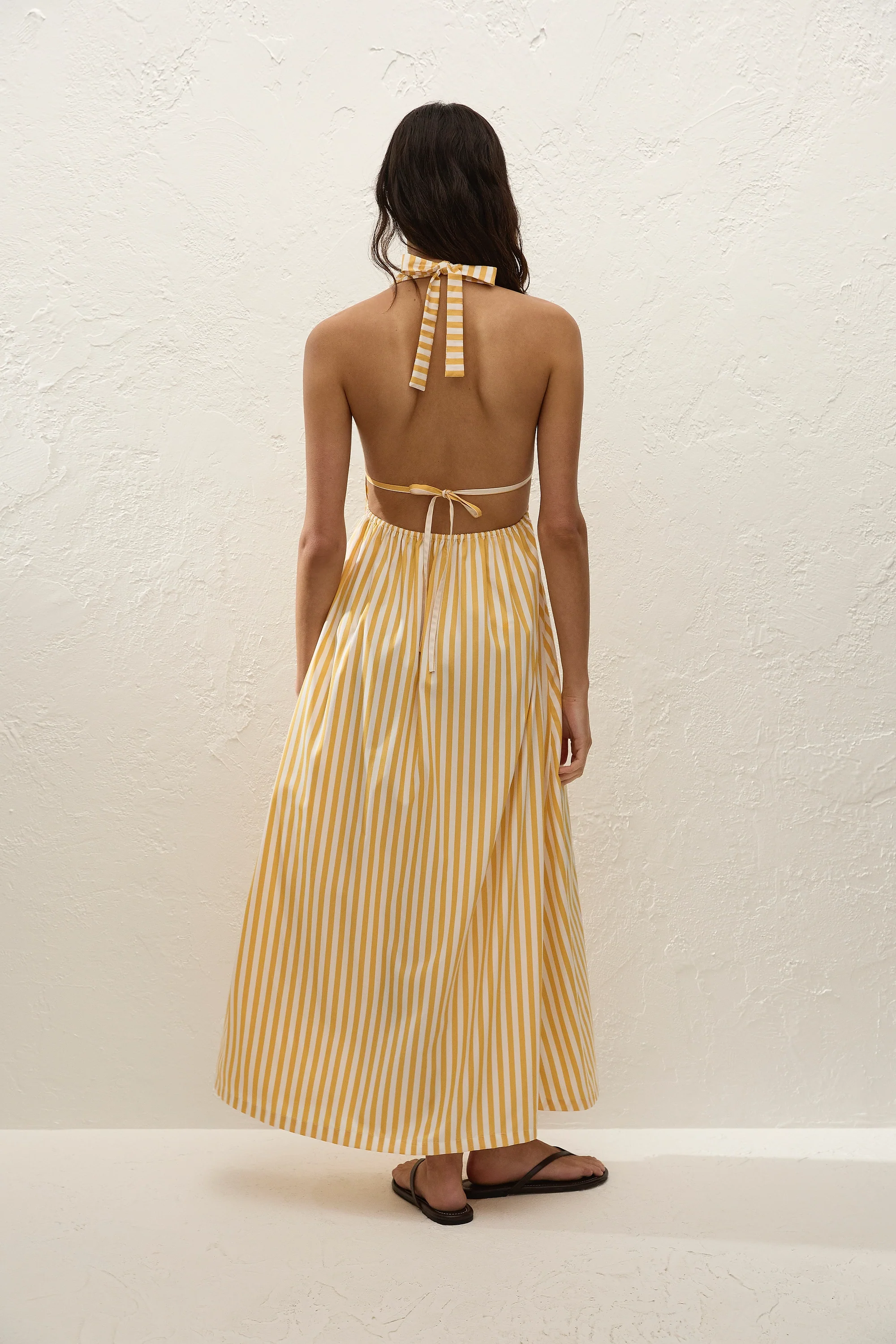 Ermita Midi Dress Orozco Stripe Mustard - Image 5