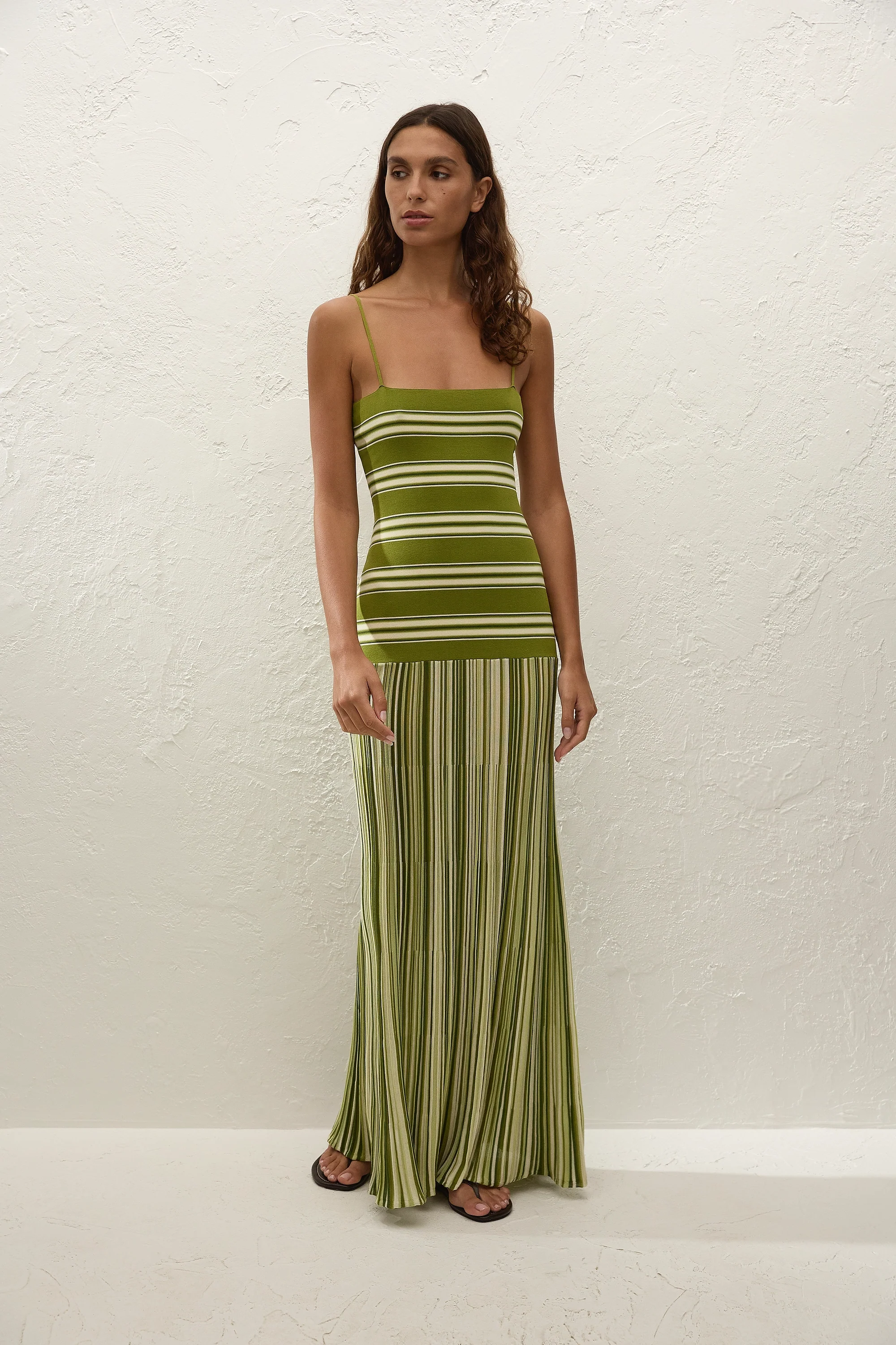 Esenia Knit Dress Ombre Stripe Macro Juniper