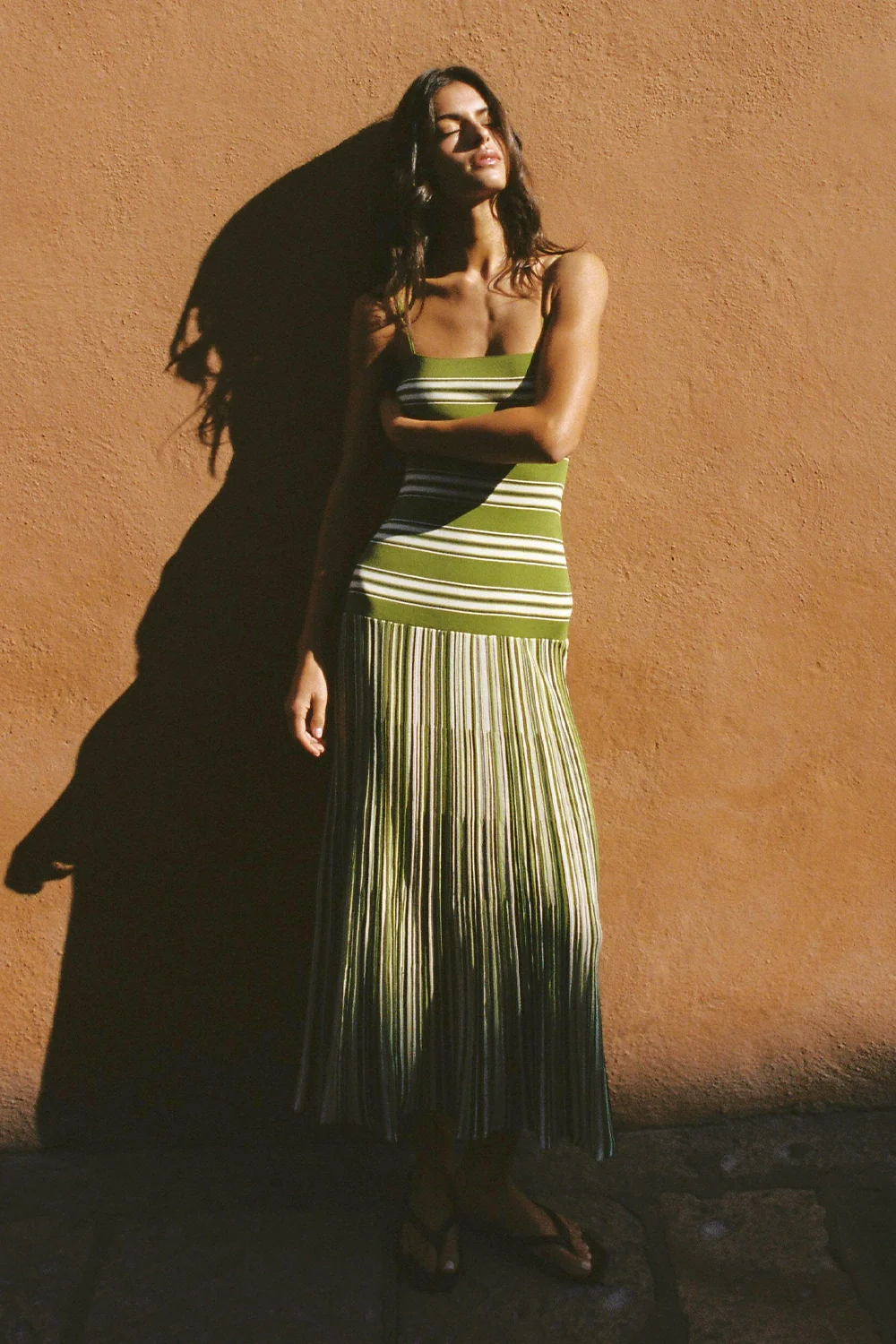 Esenia Knit Dress Ombre Stripe Macro Juniper - Image 2