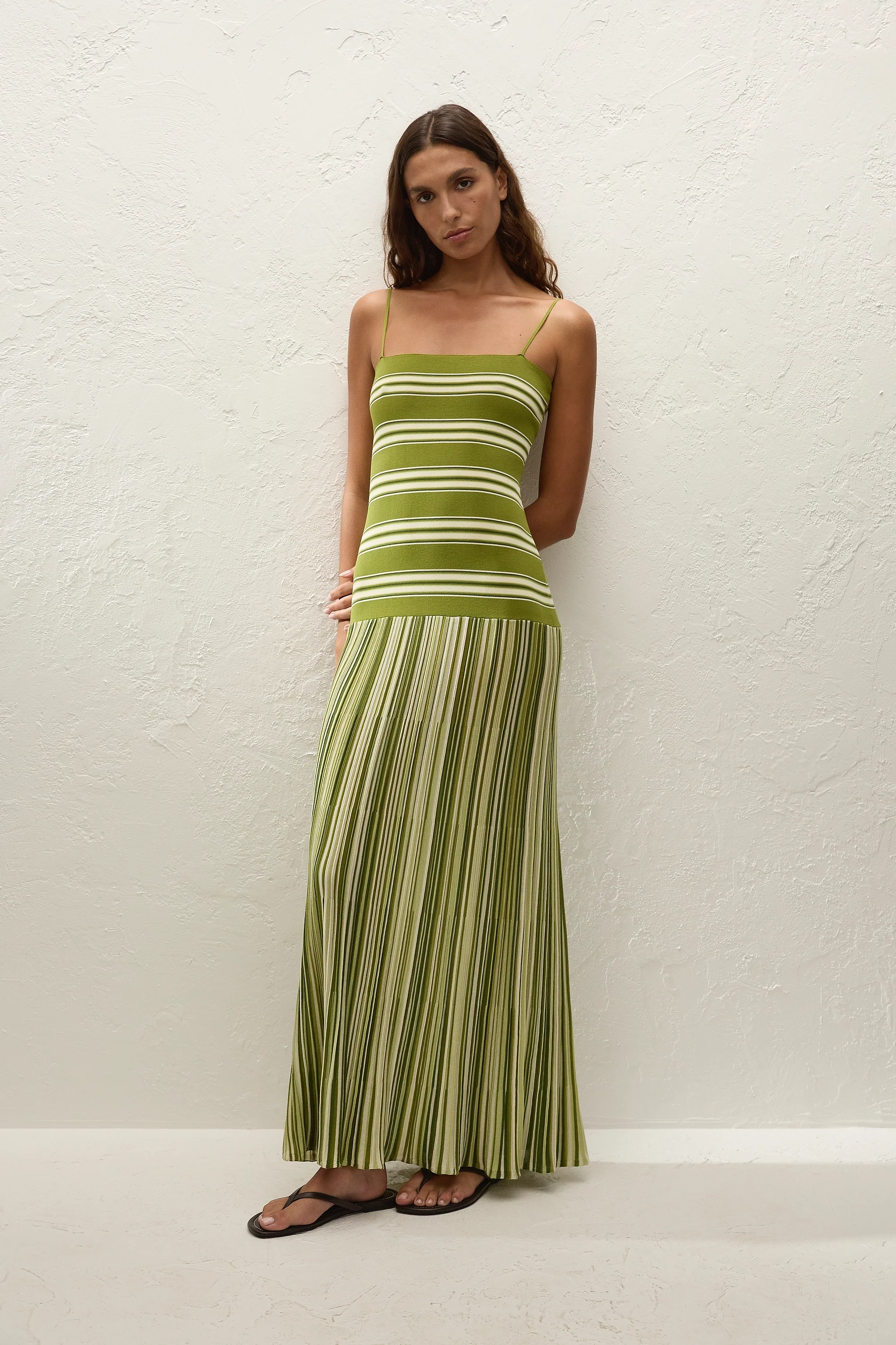 Esenia Knit Dress Ombre Stripe Macro Juniper - Image 4