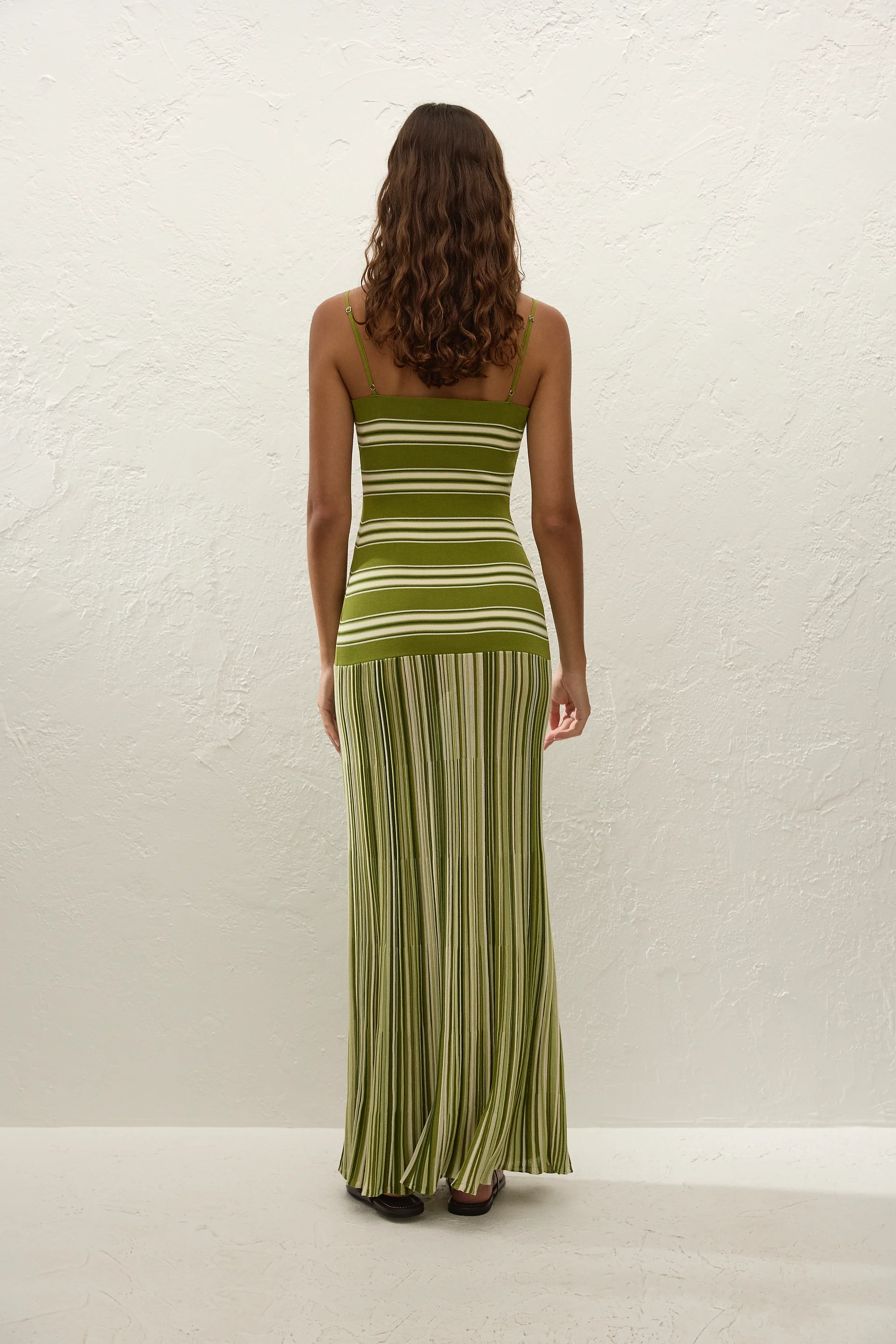 Esenia Knit Dress Ombre Stripe Macro Juniper - Image 5
