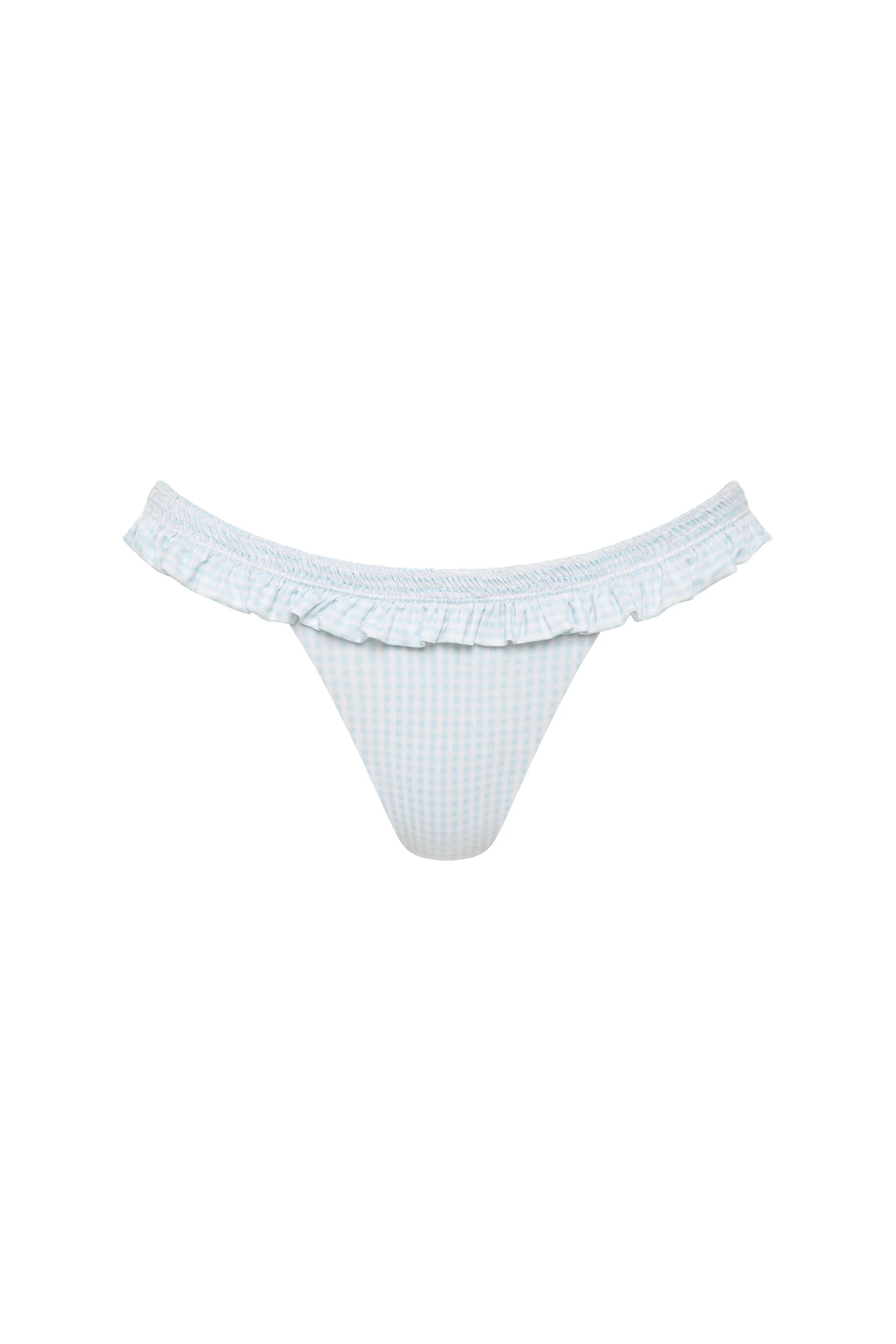 Esterel Bikini Bottom Gingham Sky Blue - Image 6