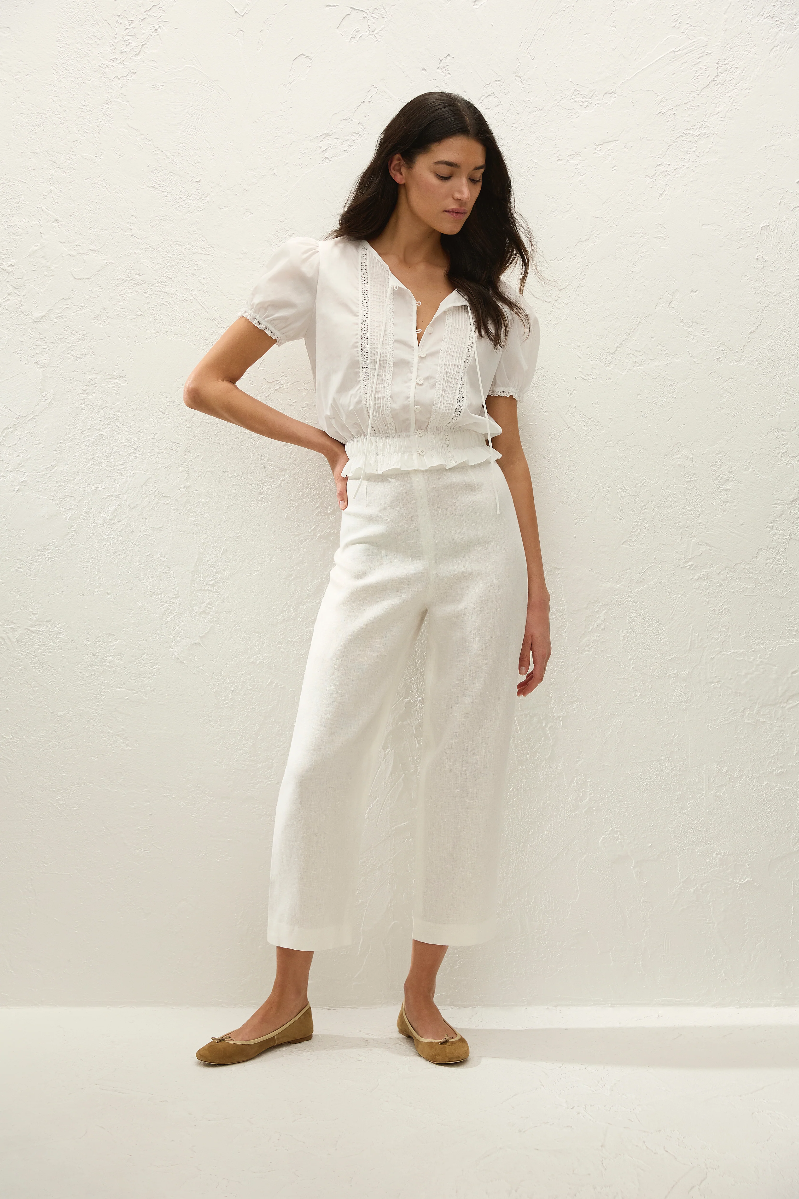 Fiora Blouse Fresco Lace White