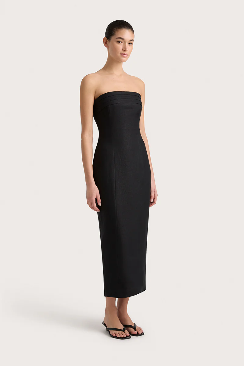 Fleuri Midi Dress Black - Final Sale - Image 3
