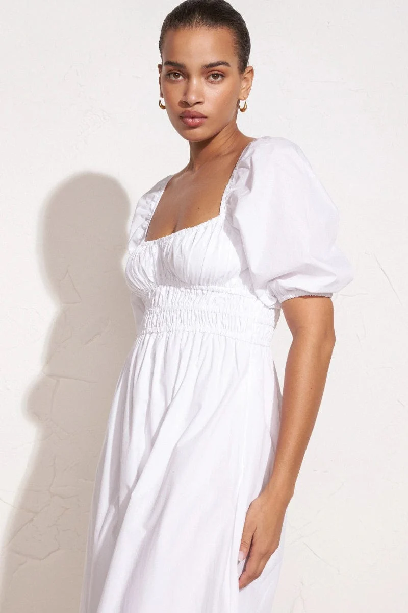 Harmonita Midi Dress Plain White - Final Sale - Image 3