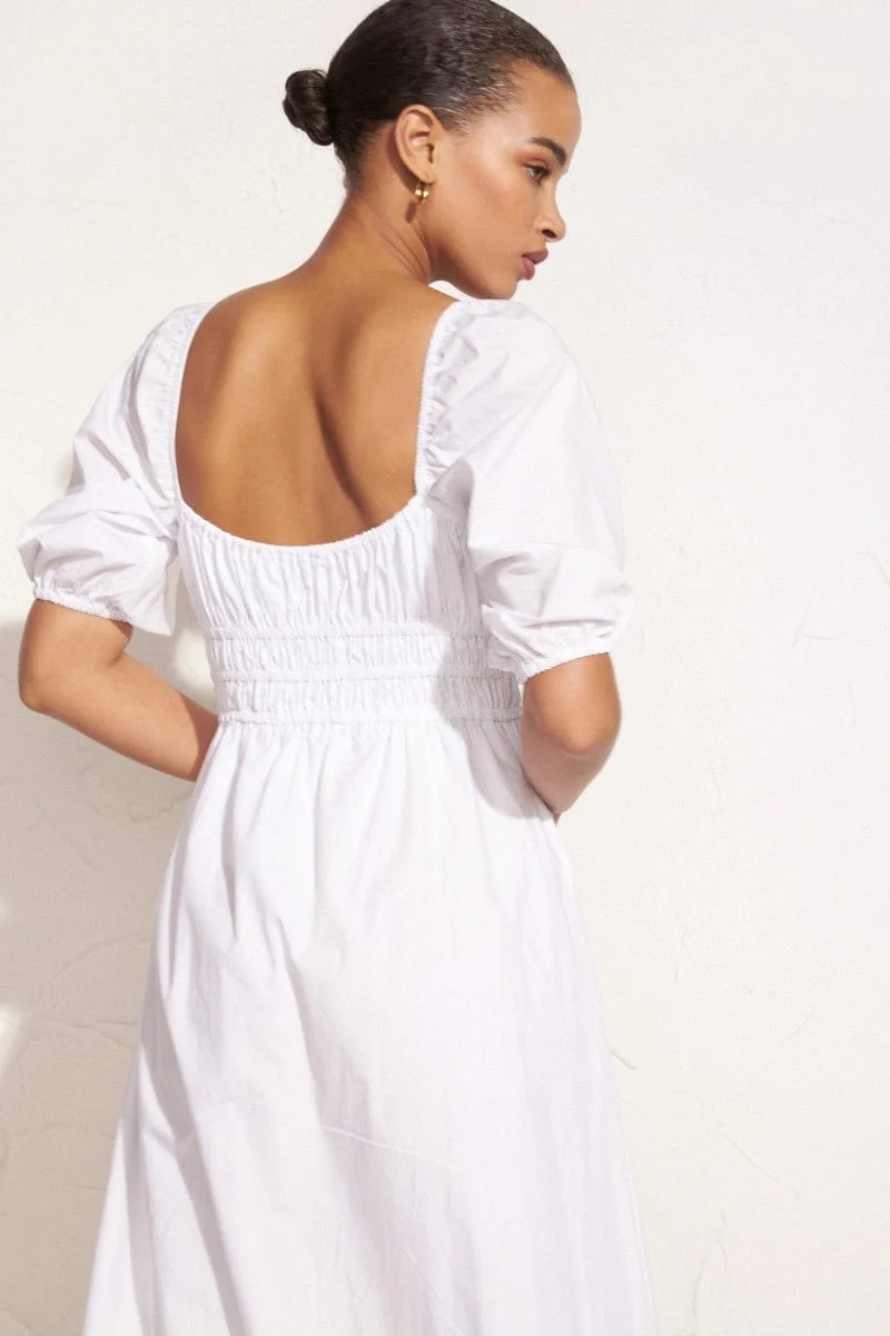 Harmonita Midi Dress Plain White - Final Sale - Image 5