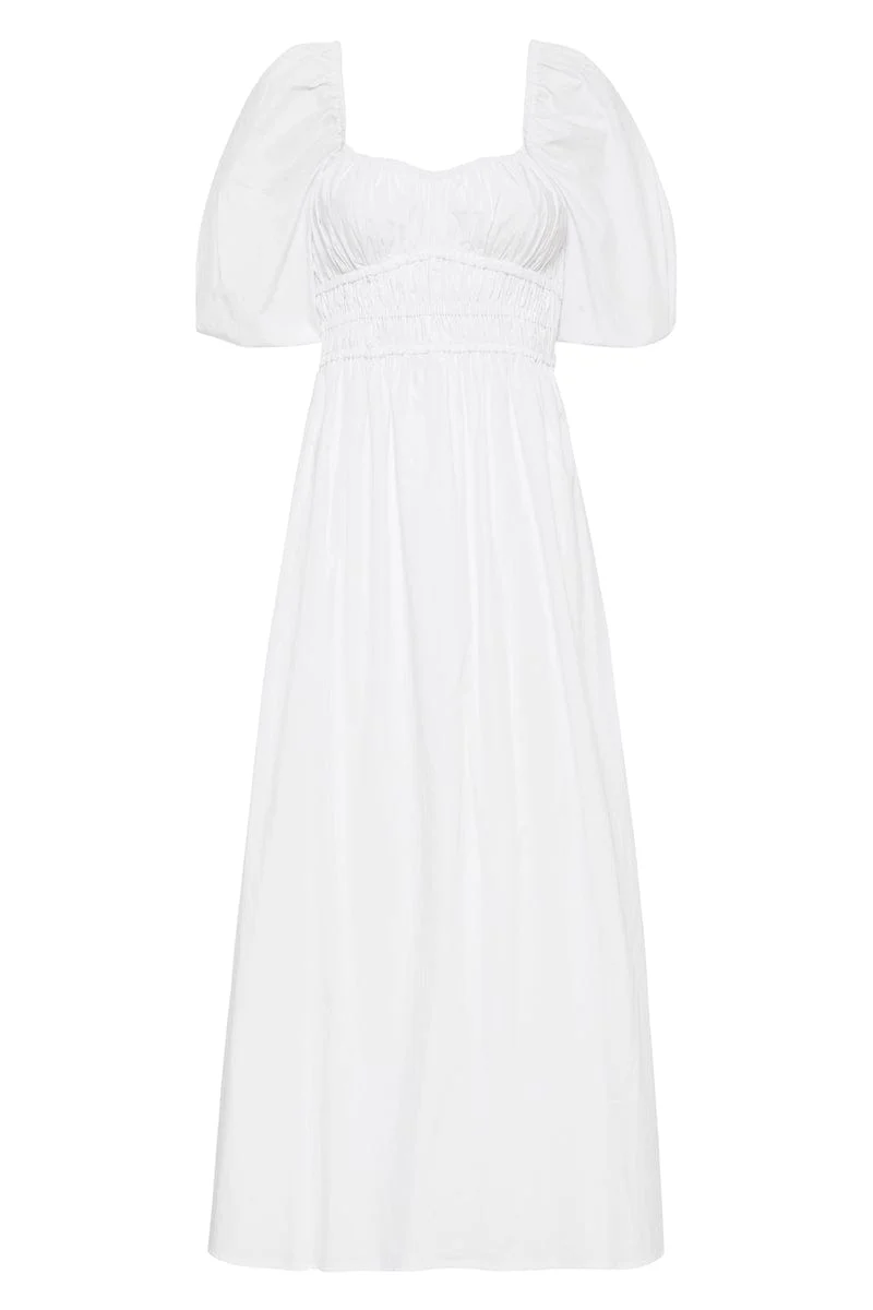 Harmonita Midi Dress Plain White - Final Sale - Image 7