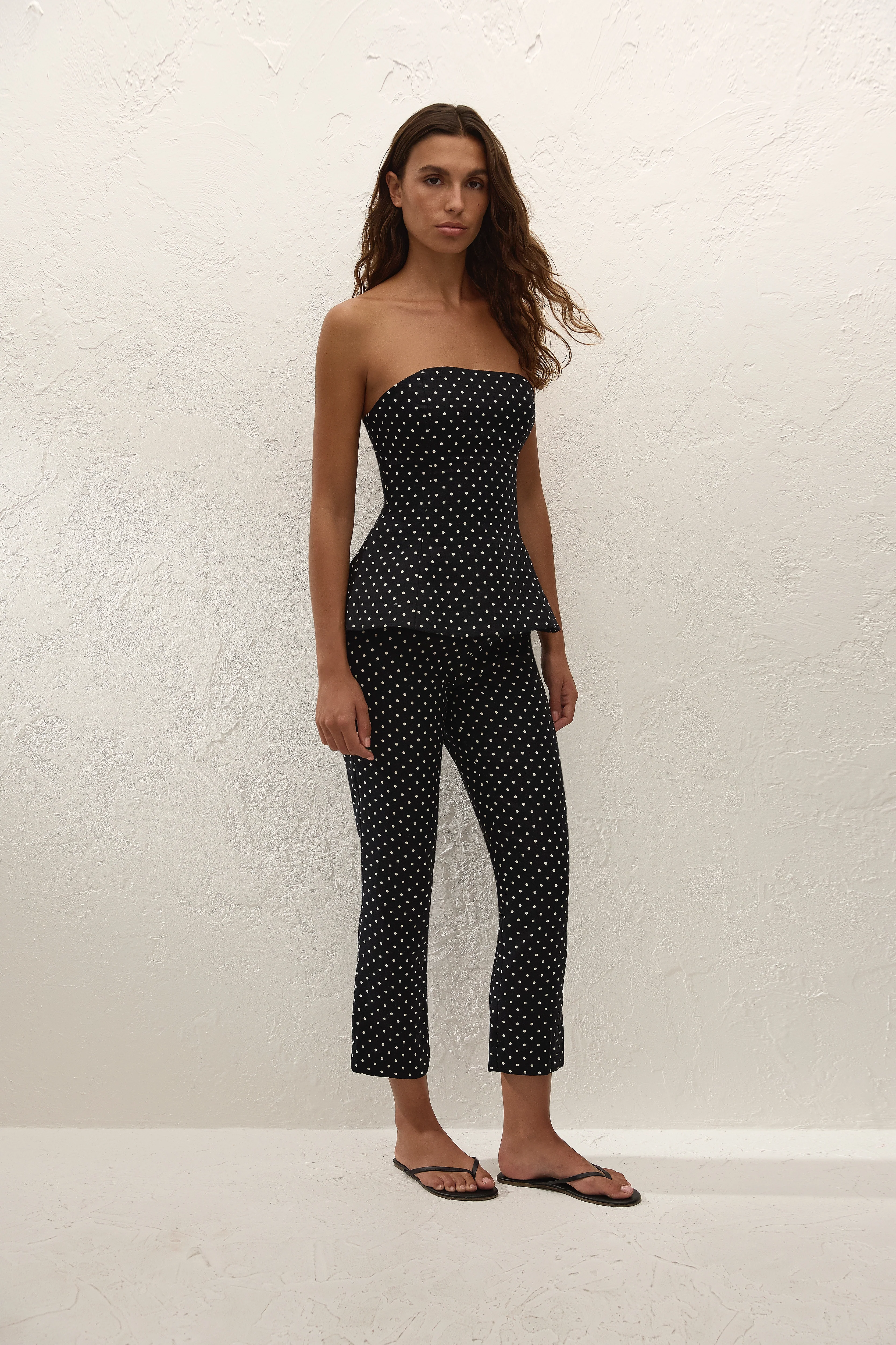 Iria Capri Pant Lola Polka Dot Black Cream - Image 3