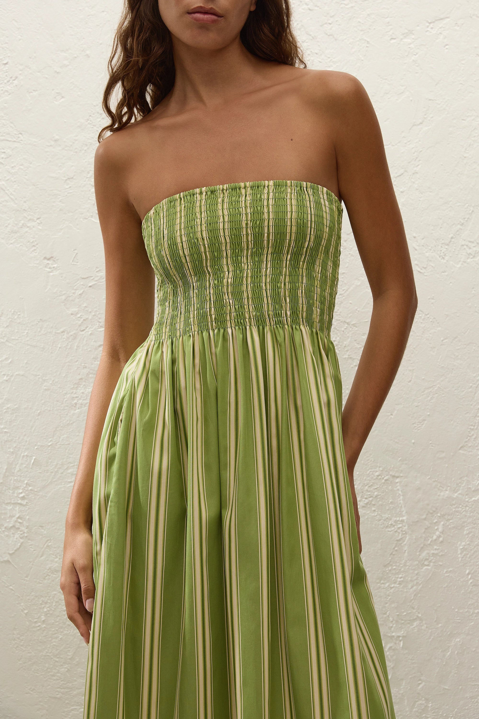 Jamie Midi Dress Ombre Stripe Juniper - Image 2
