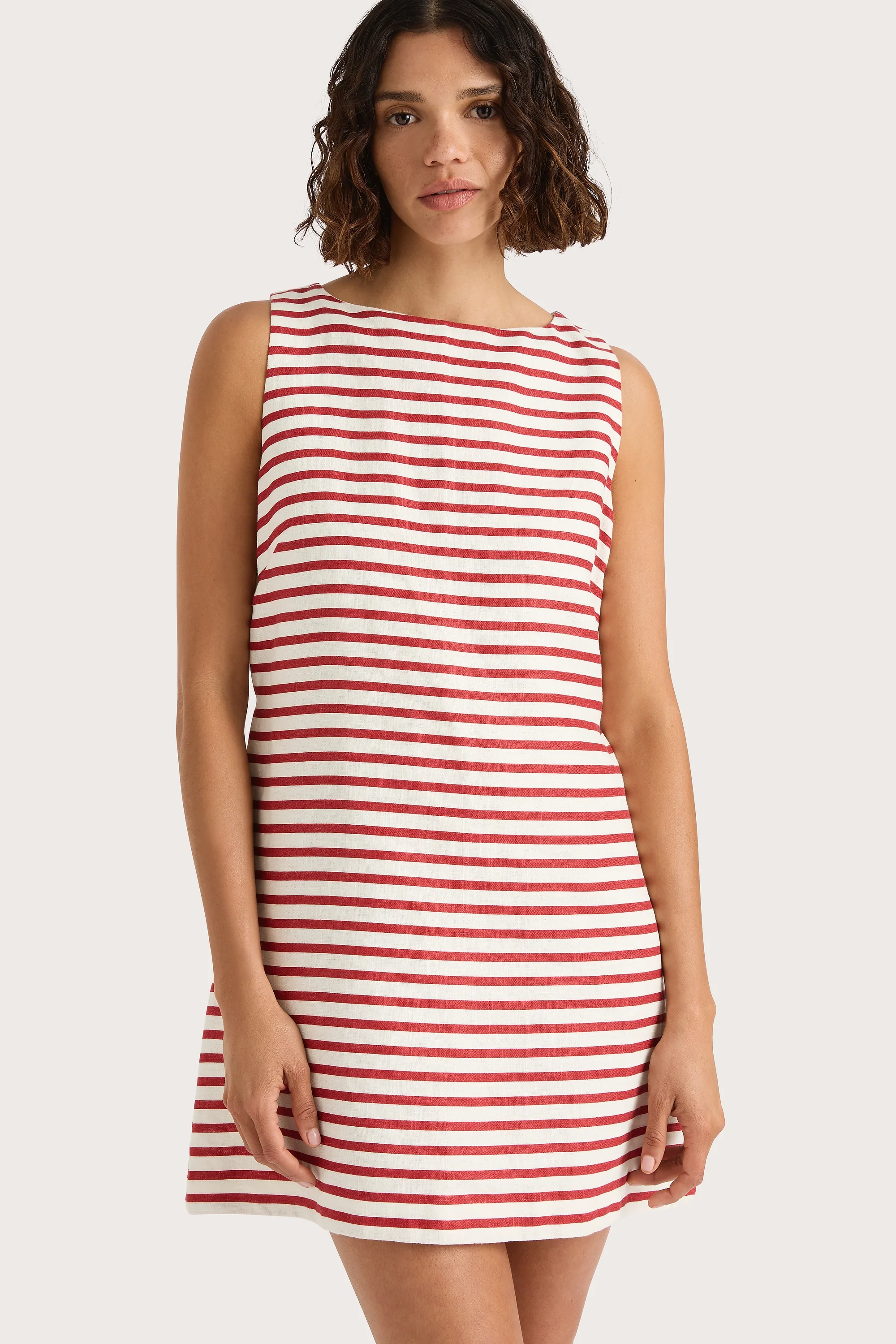 Kelly Mini Dress Breton Stripe Red - Final Sale - Image 3