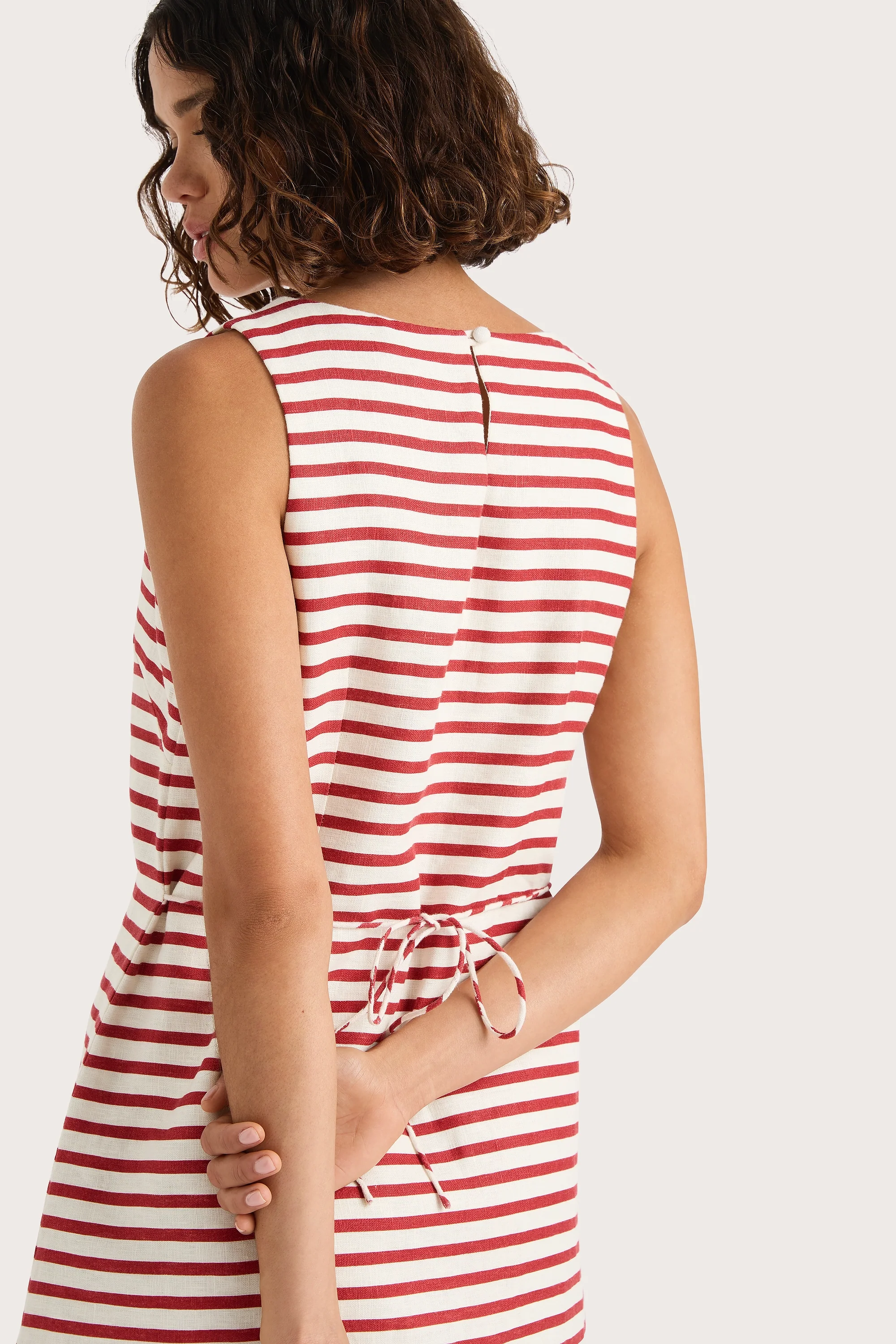 Kelly Mini Dress Breton Stripe Red - Final Sale - Image 6