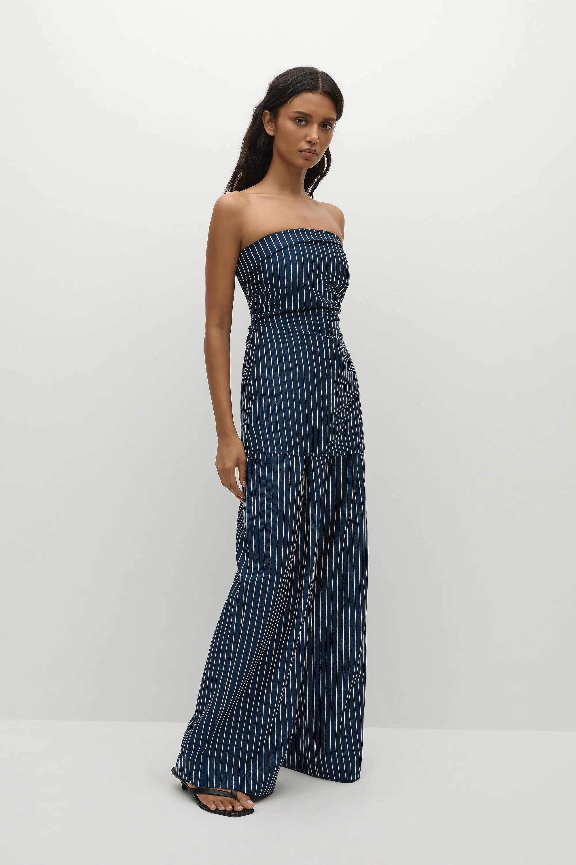 Lalia Trouser Chevron Stripe Vintage Navy - Final Sale - Image 4