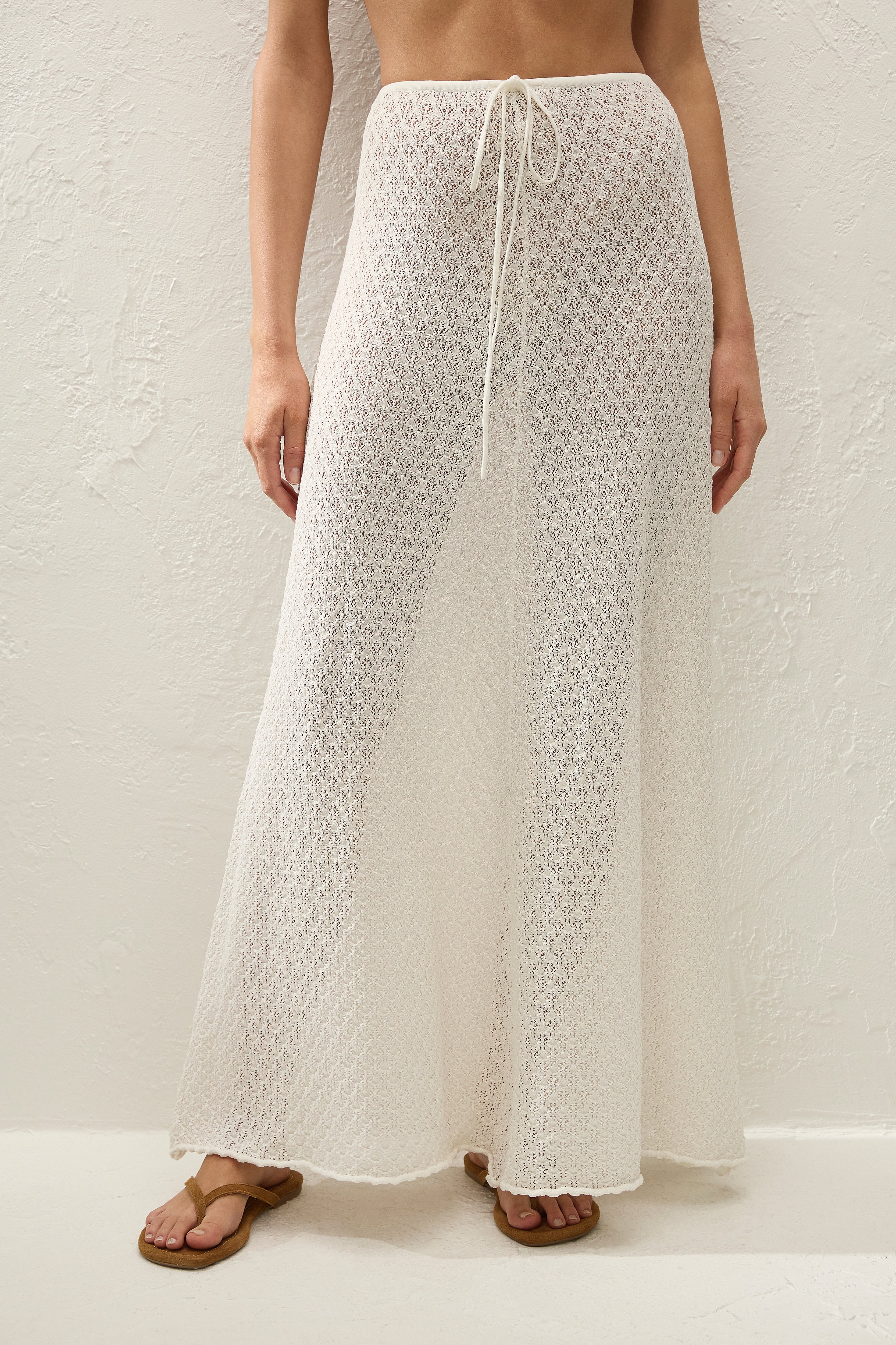 Lenna Skirt Pointelle Lace Vintage White - Image 3