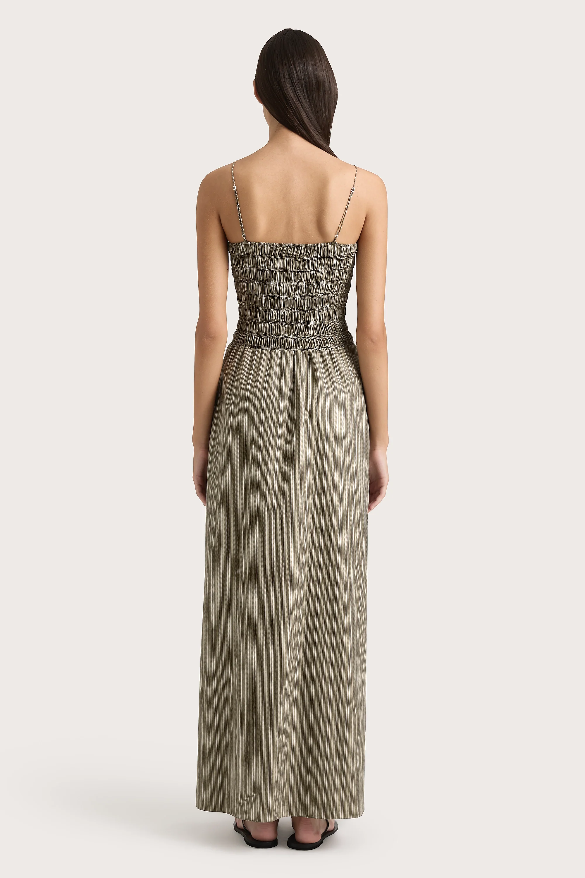 Lida Maxi Dress Khaki Stripe - Final Sale - Image 5