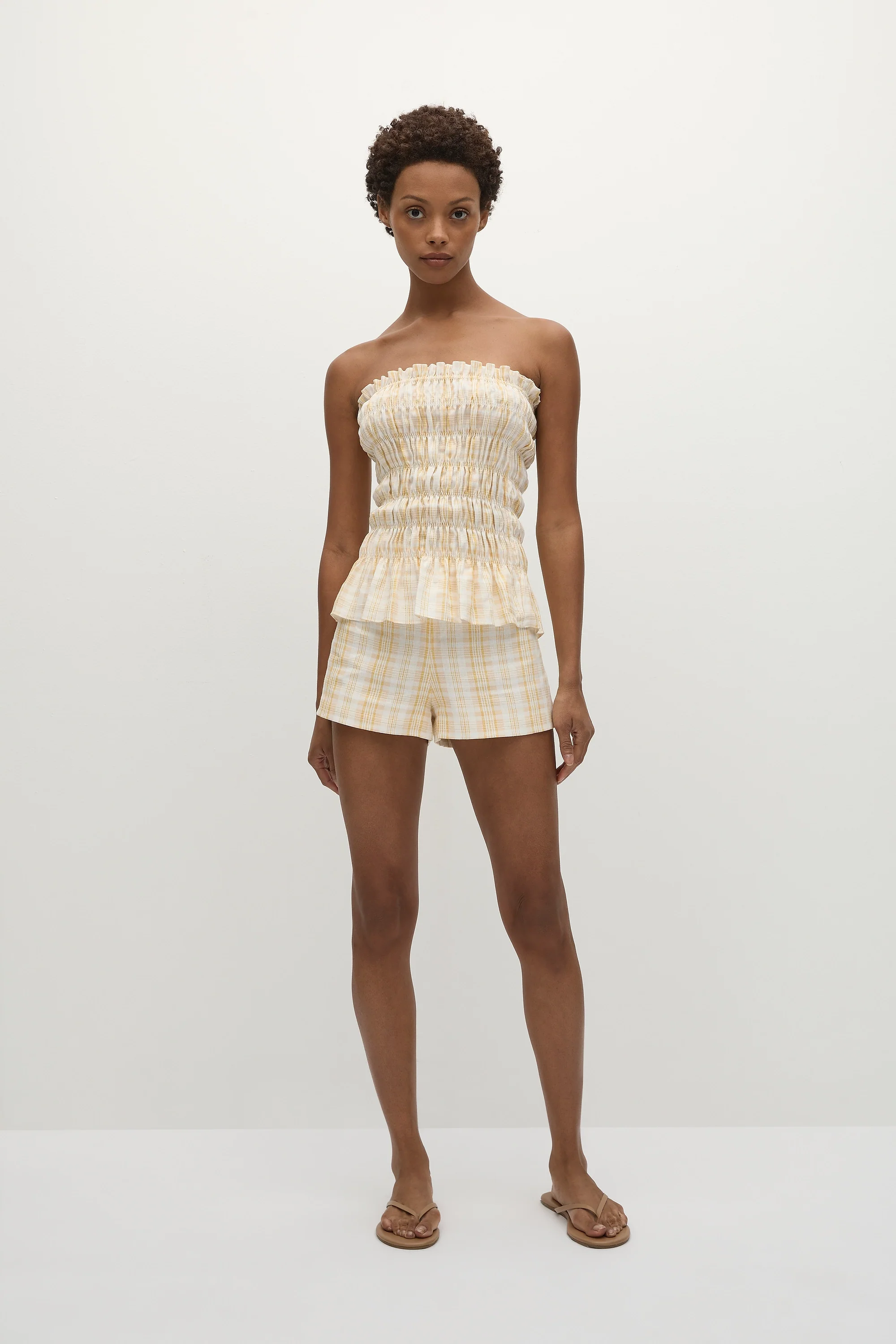 Lila Mini Shorts Piato Check - Final Sale