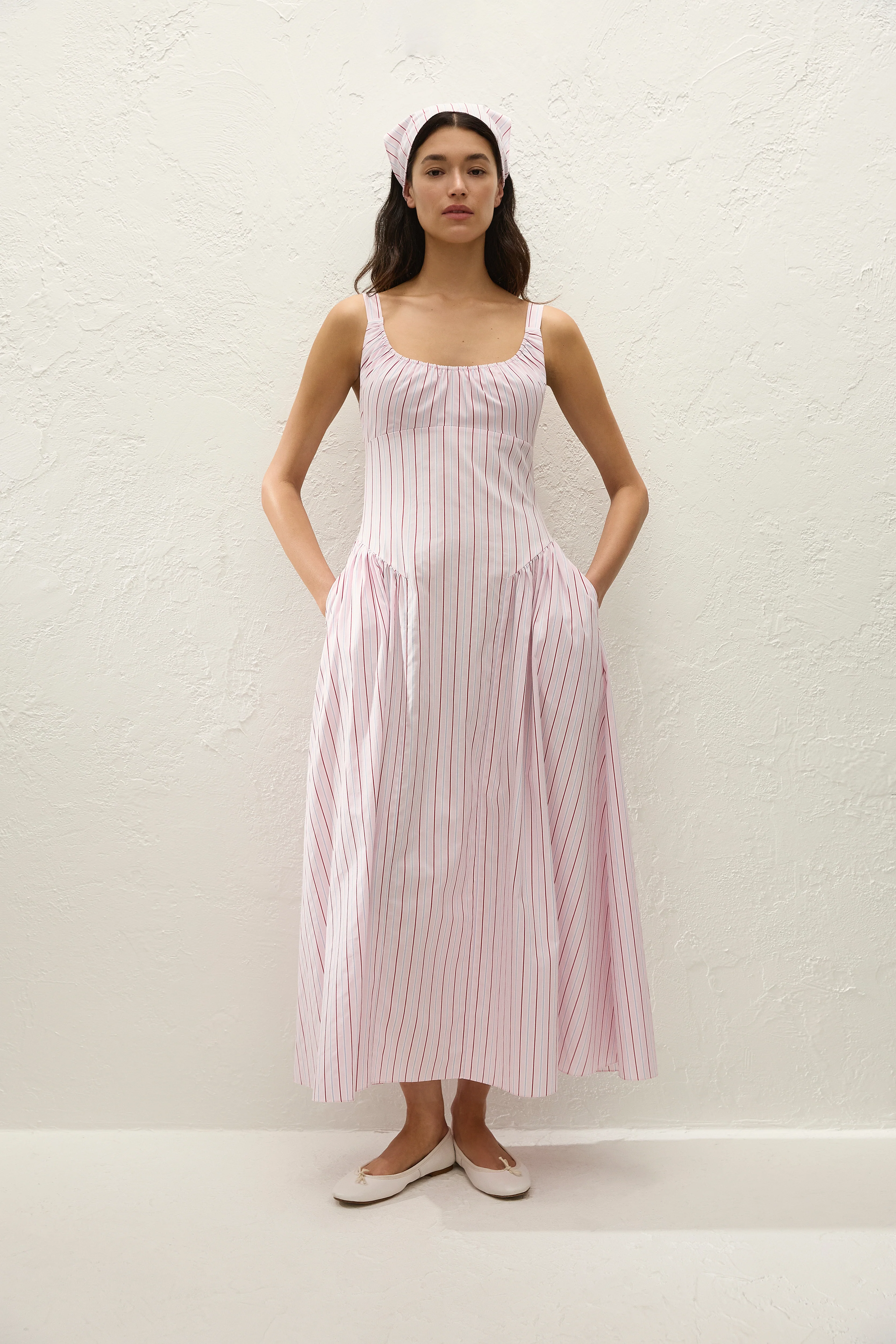 Lucia Head Scarf Fiori Stripe Palazzo - Image 4