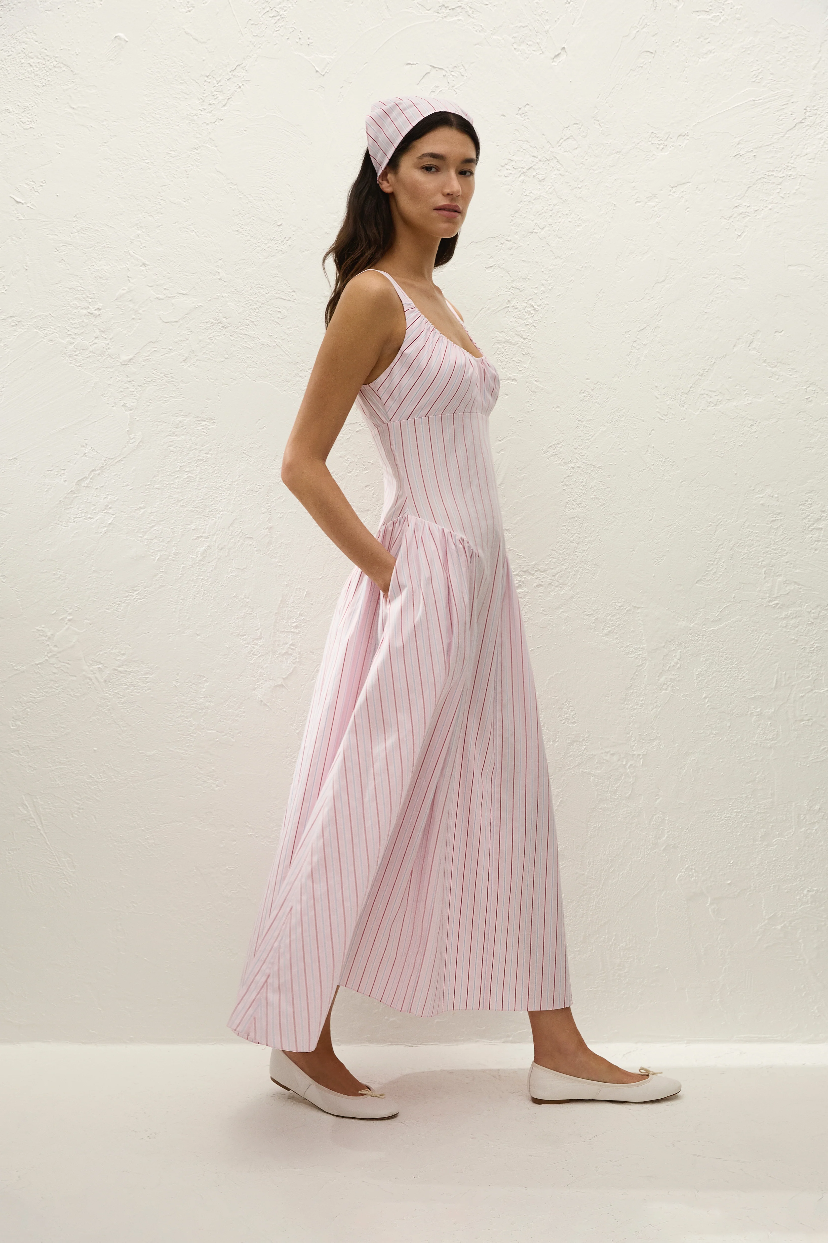 Lucia Head Scarf Fiori Stripe Palazzo - Image 5
