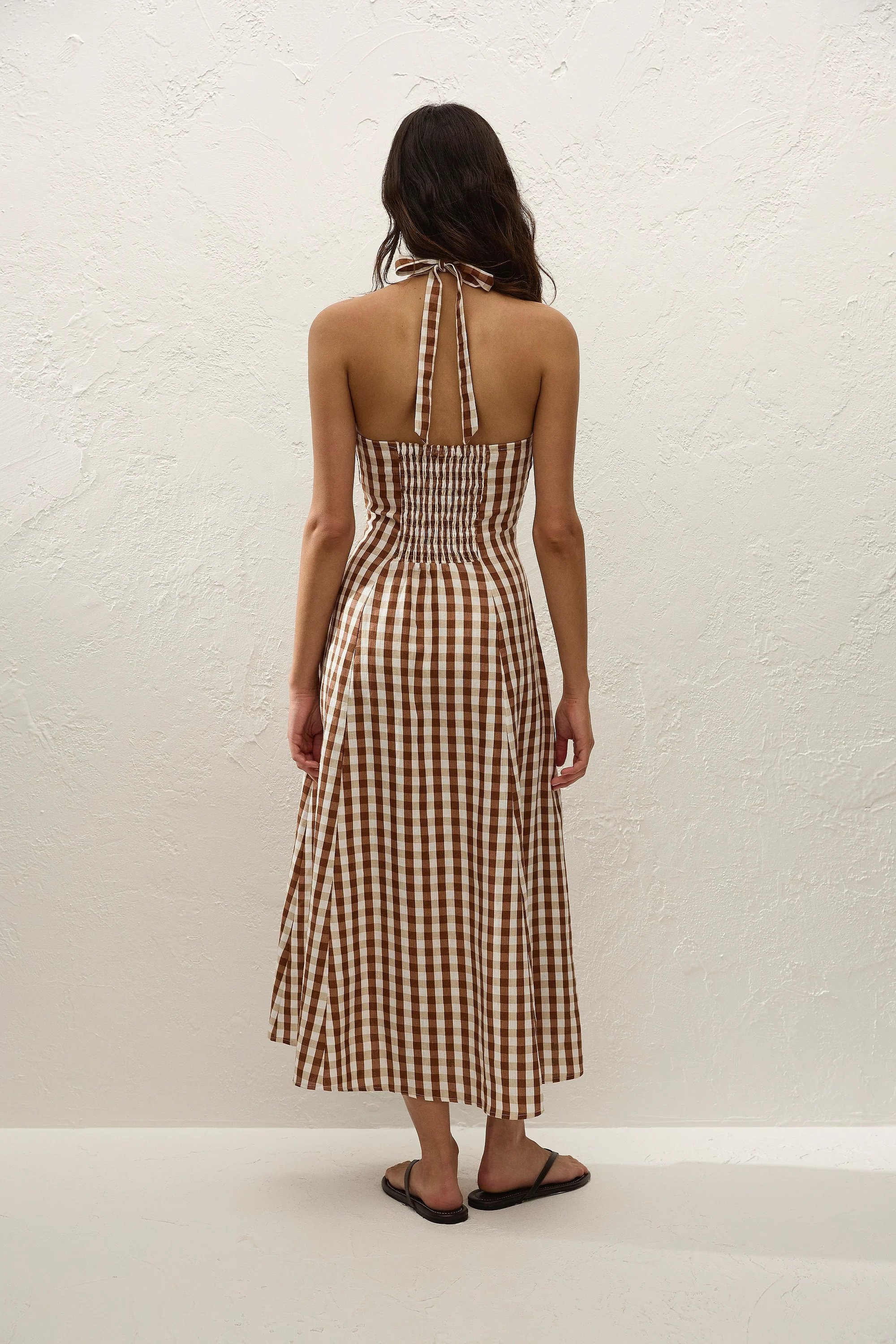 Marais Midi Dress Gingham Cedar - Image 5