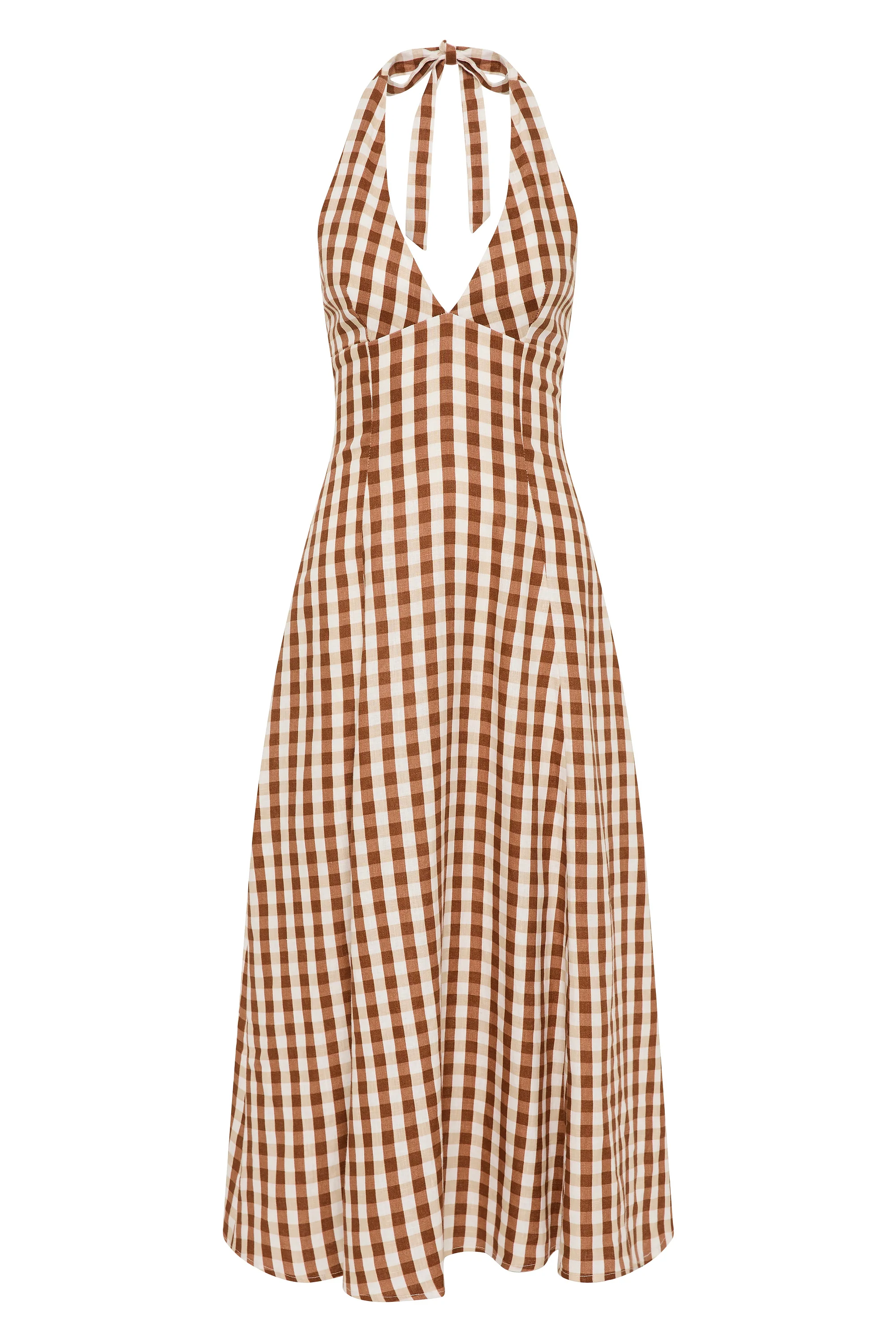 Marais Midi Dress Gingham Cedar - Image 7
