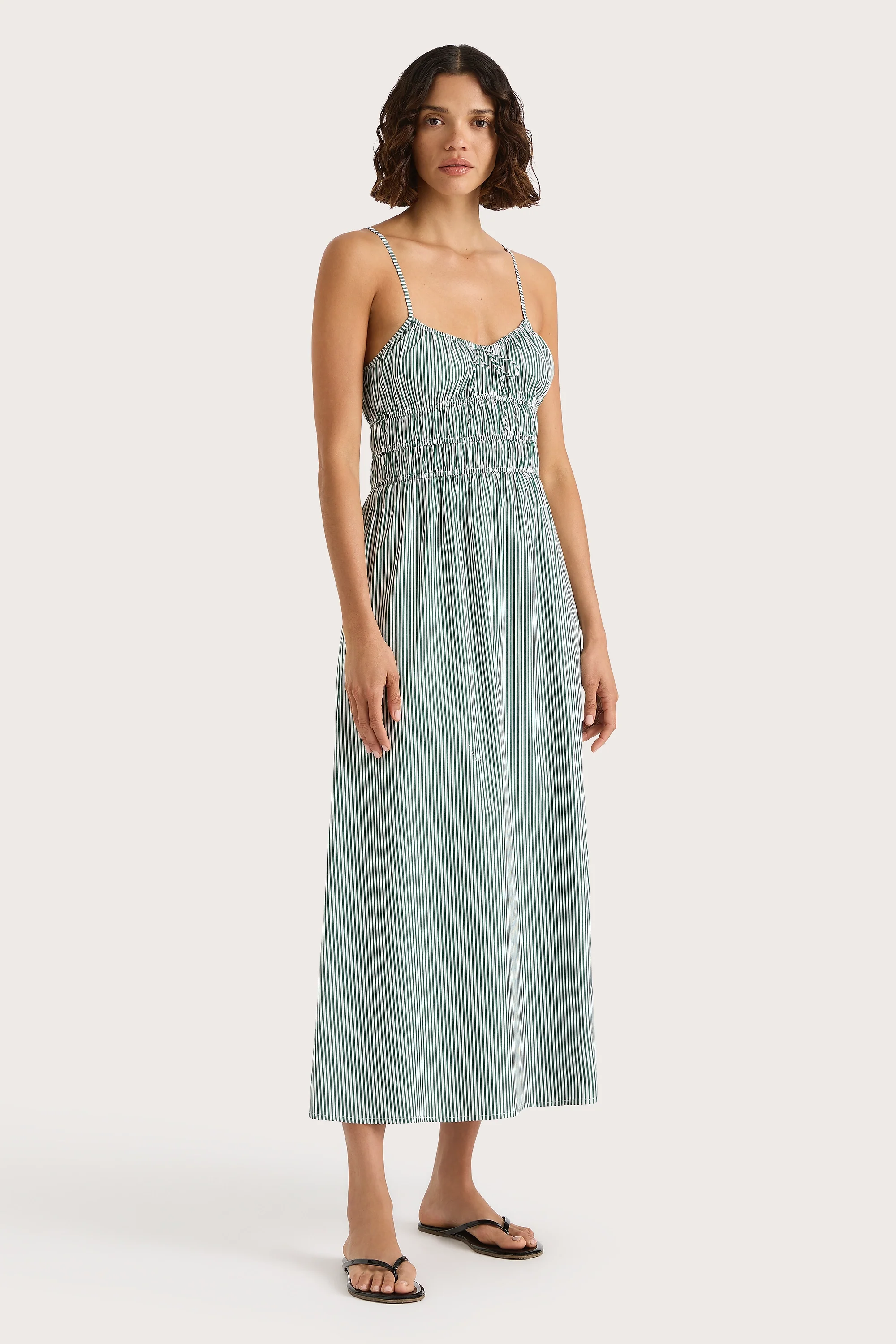 Marianne Midi Dress Green Stripe - Final Sale - Image 3