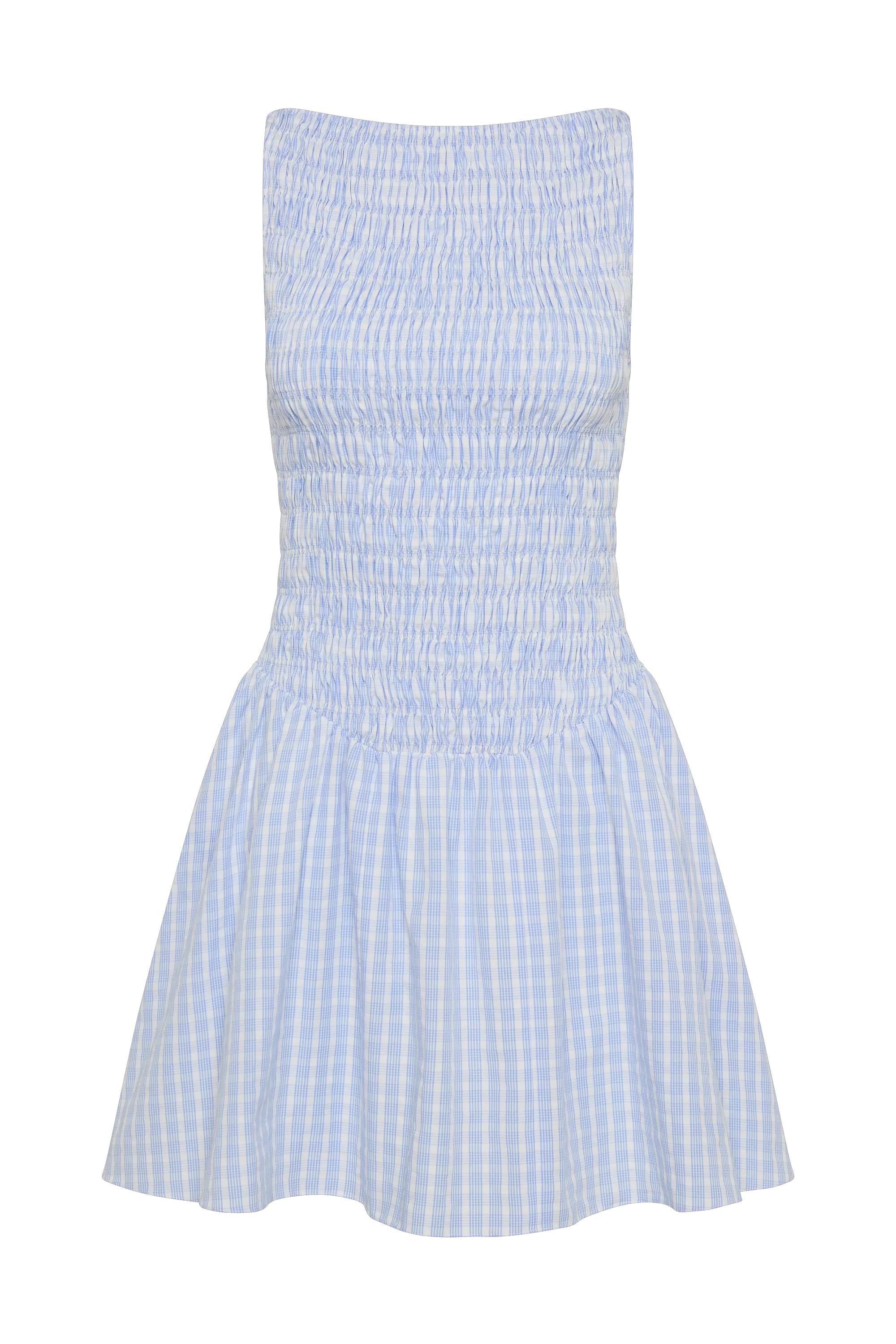 Martina Mini Dress Paloma Check Light Blue White - Image 7