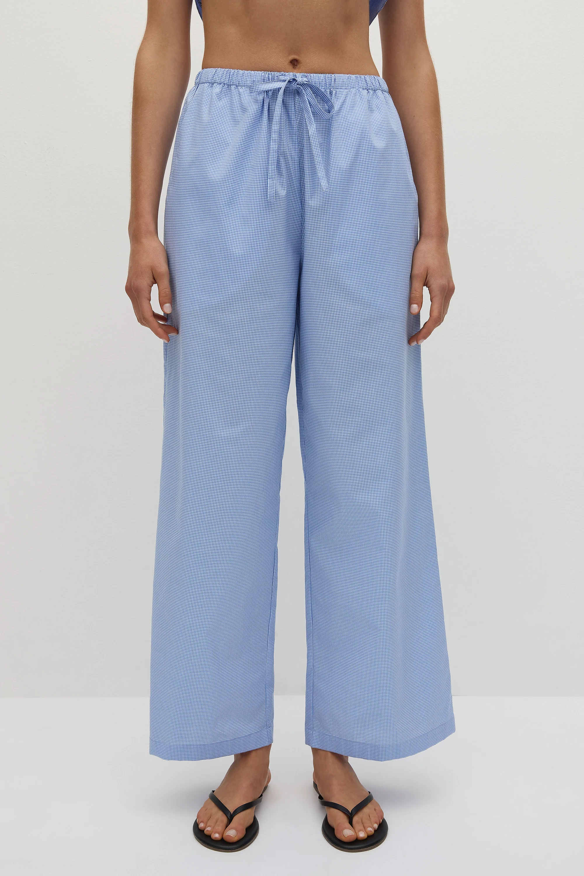 Martine Pant Micro Gingham Soft Blue - Final Sale - Image 2