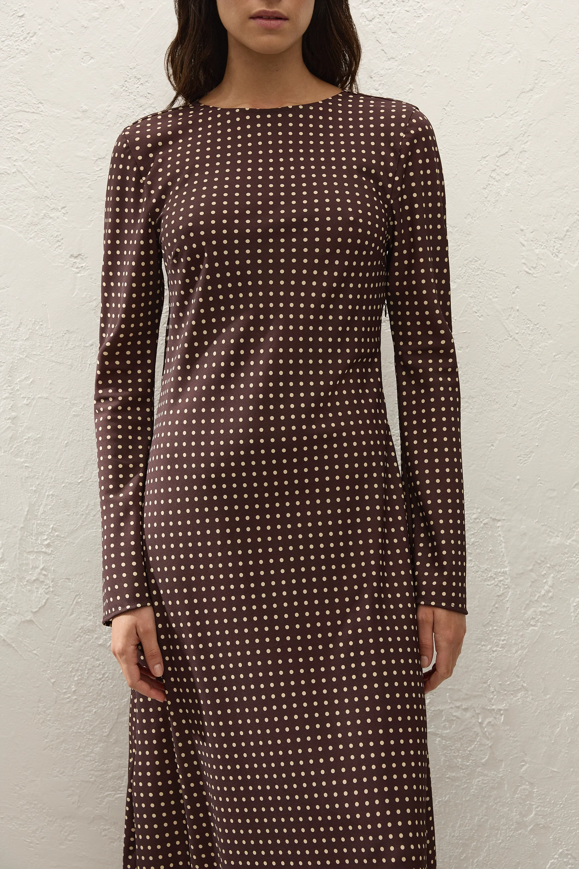 Mesa Maxi Dress Polkadot Chocolate Plum - Image 2