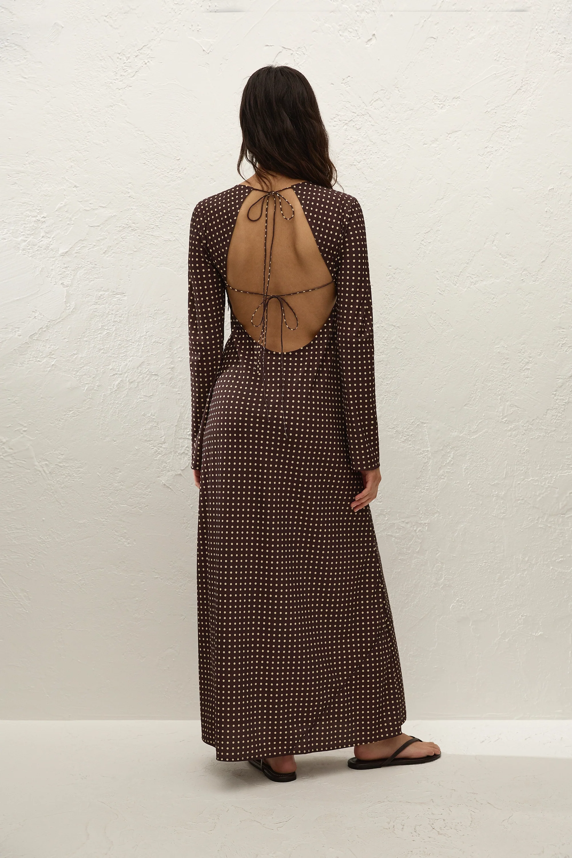 Mesa Maxi Dress Polkadot Chocolate Plum - Image 4