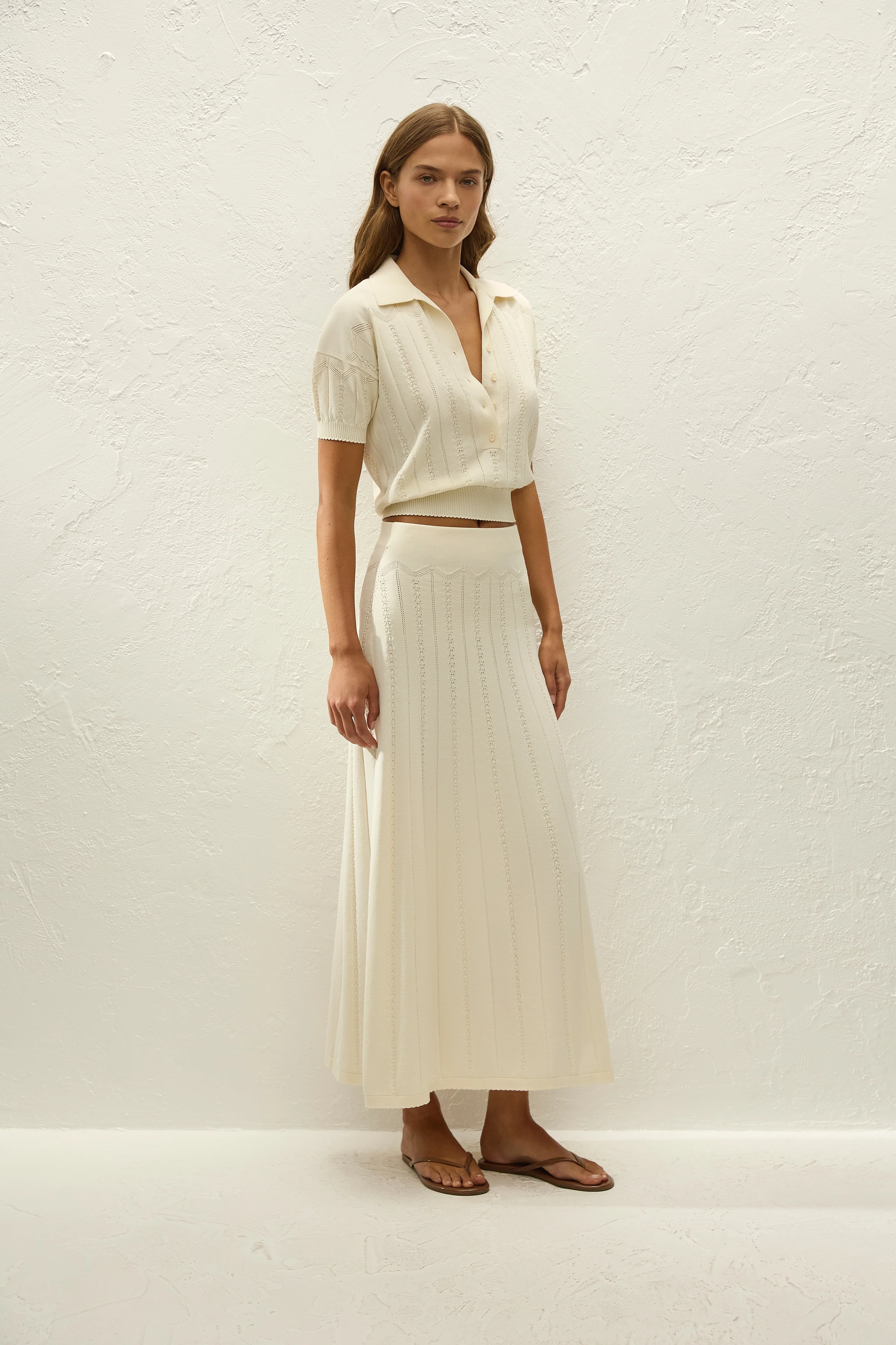 Mieralla Maxi Skirt Maja Pointelle Vintage White - Image 3