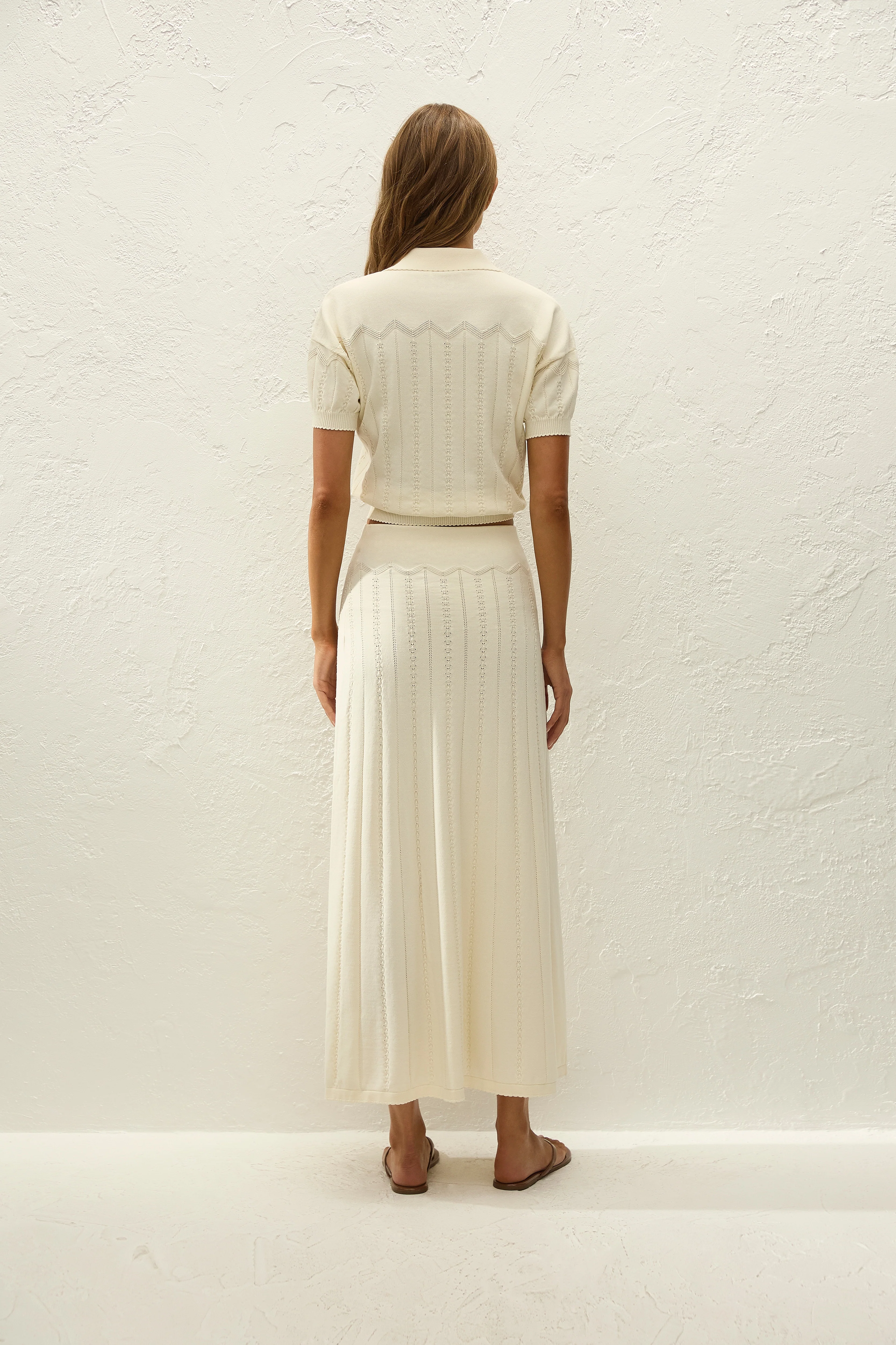 Mieralla Maxi Skirt Maja Pointelle Vintage White - Image 4