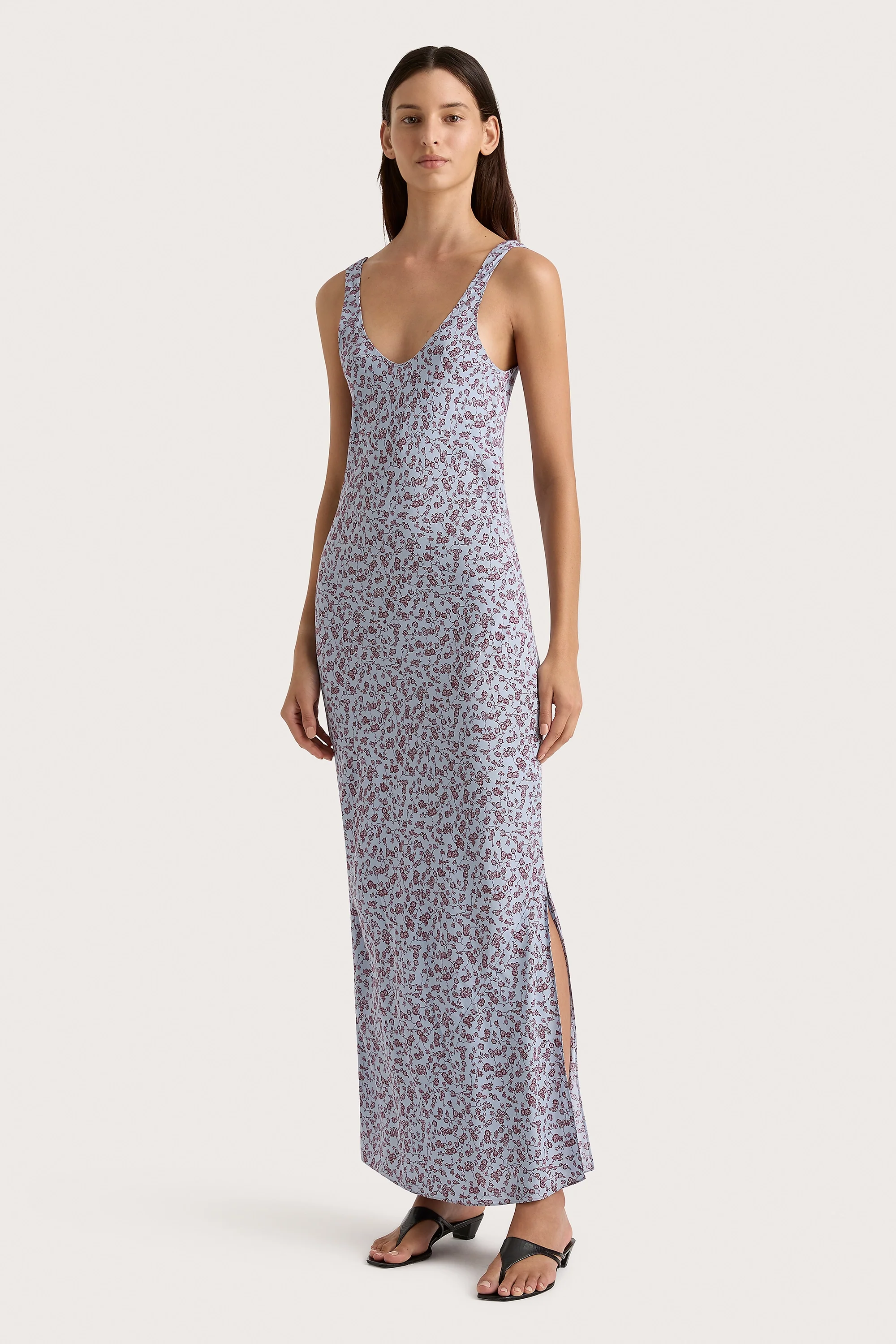 Olivia Maxi Dress Amaryllis Floral Blue - Final Sale - Image 10